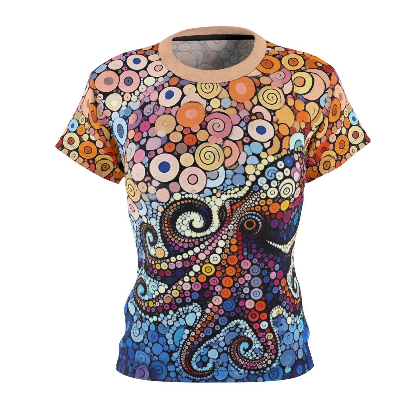 Dot Art Octopus Tee – Colorful All-Over Geometric Animal Shirt