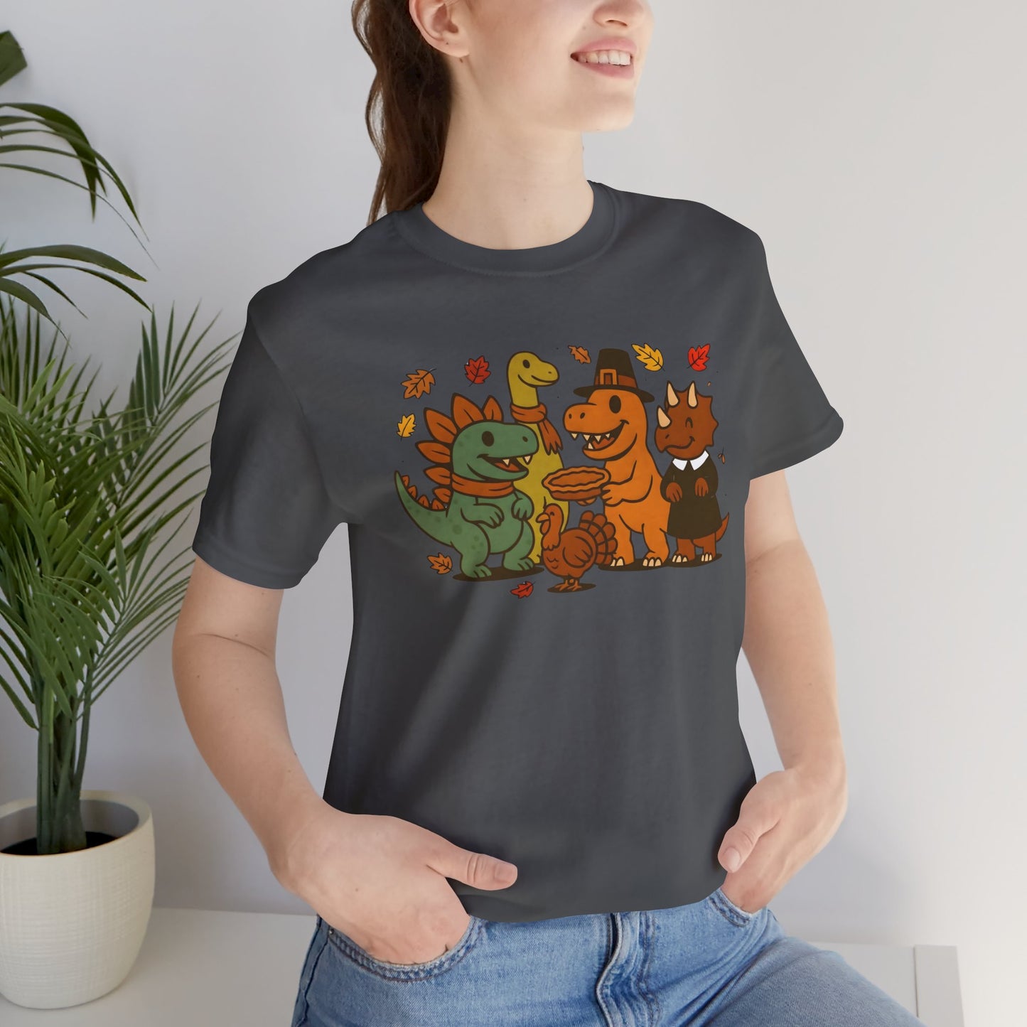 Thanksgiving Dinosaur T-Shirt – Funny Dino Thanksgiving Tee