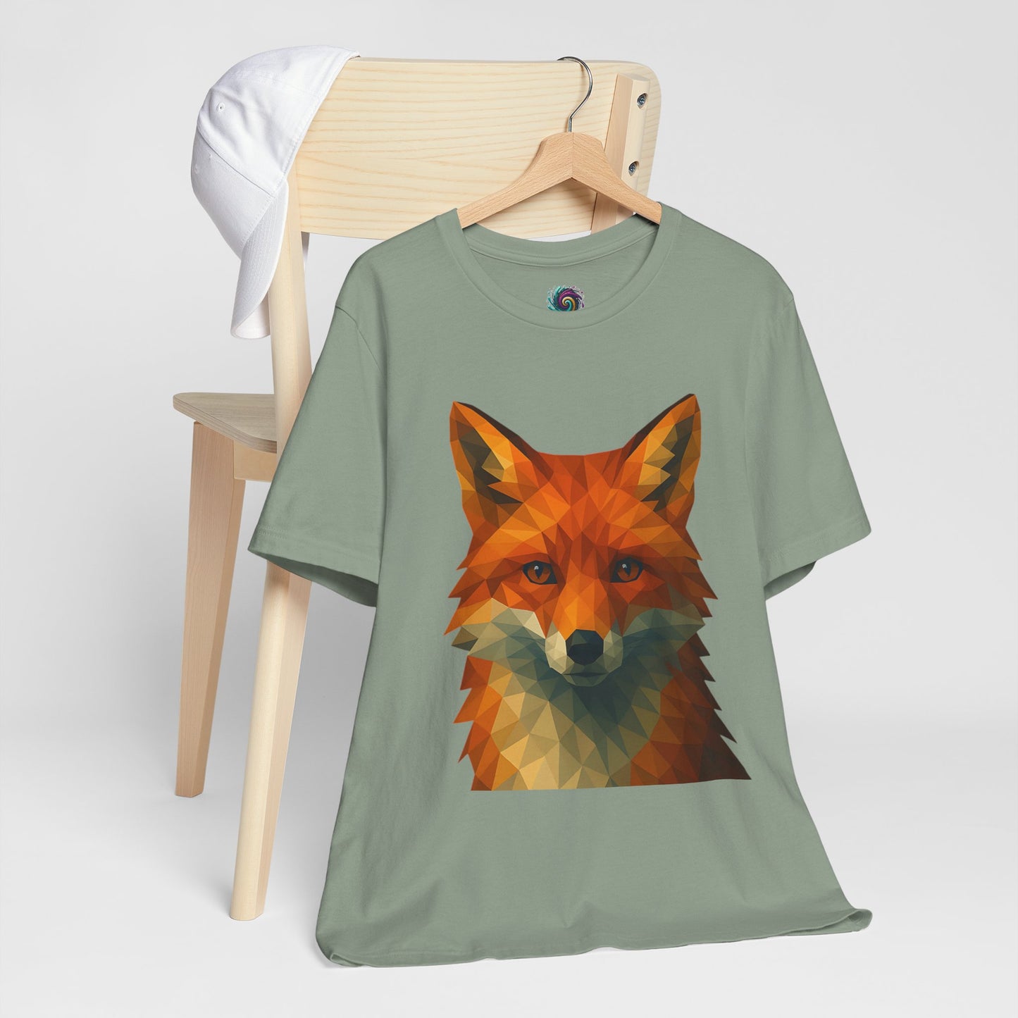 Geometric Fox T-Shirt – Polygon Animal Tee with Nature Vibes - WhimSpin - https://whimspin.com