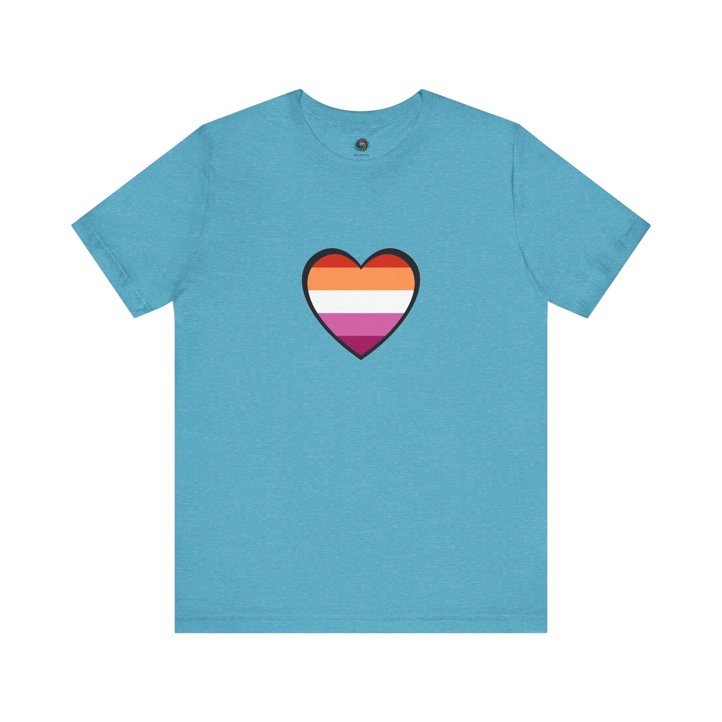 Lesbian Pride Flag Heart T-Shirt – Bold LGBTQ+ Graphic Tee - WhimSpin - https://whimspin.com
