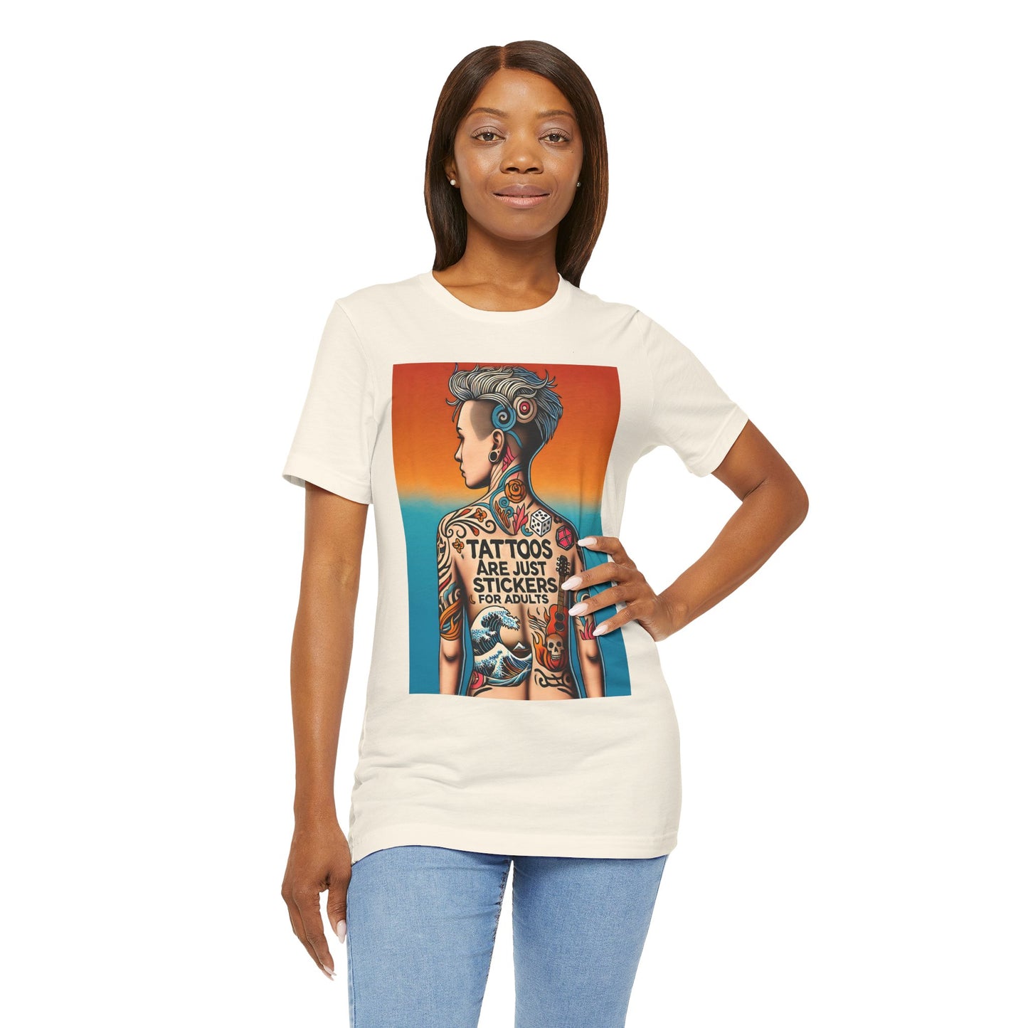 Tattoos Are Just Stickers for Adults T-Shirt – Funny Tattoo Lover Graphic Tee - WhimSpin - https://whimspin.com