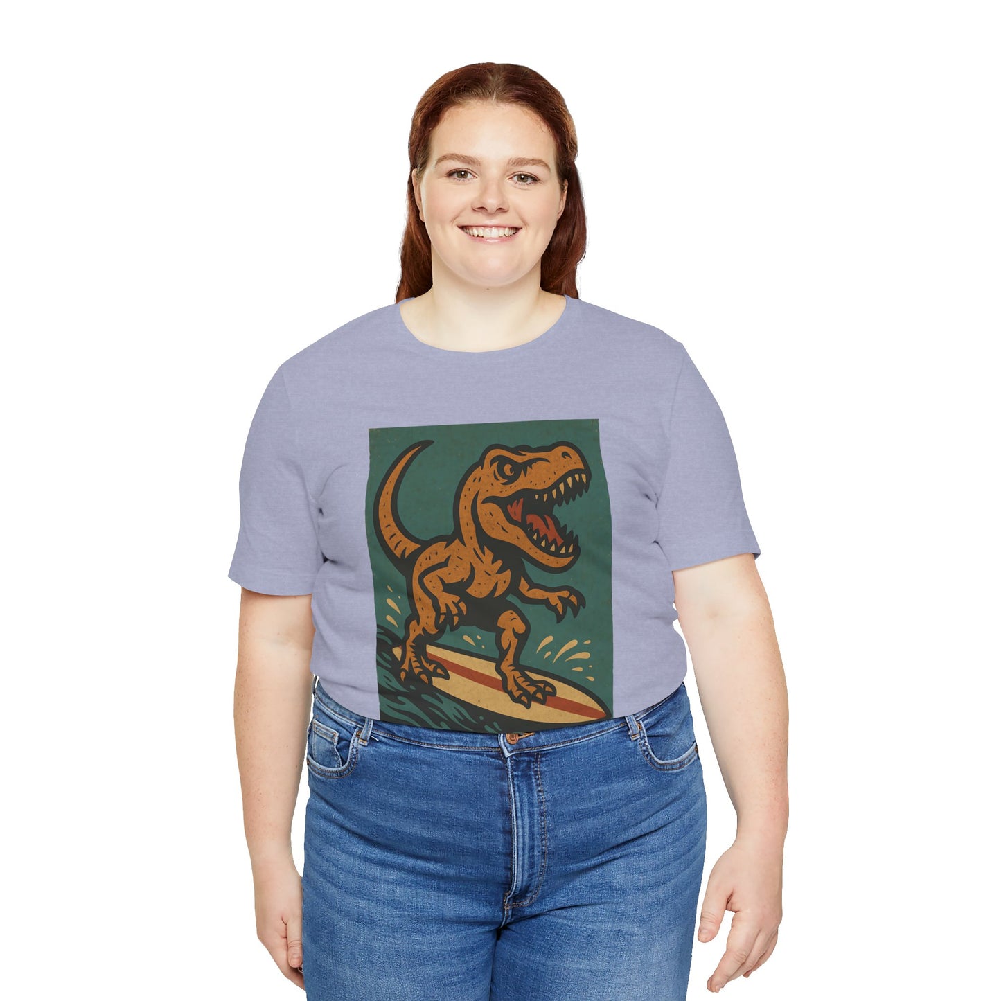 Surfing T-Rex T-Shirt – Funny Dinosaur Surfing Graphic Tee