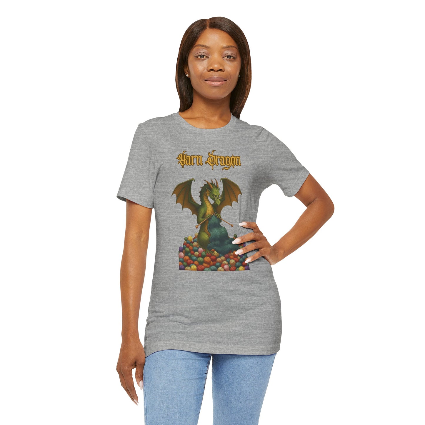 Yarn Dragon T-Shirt – Funny Knitting Dragon Shirt for Yarn Lovers