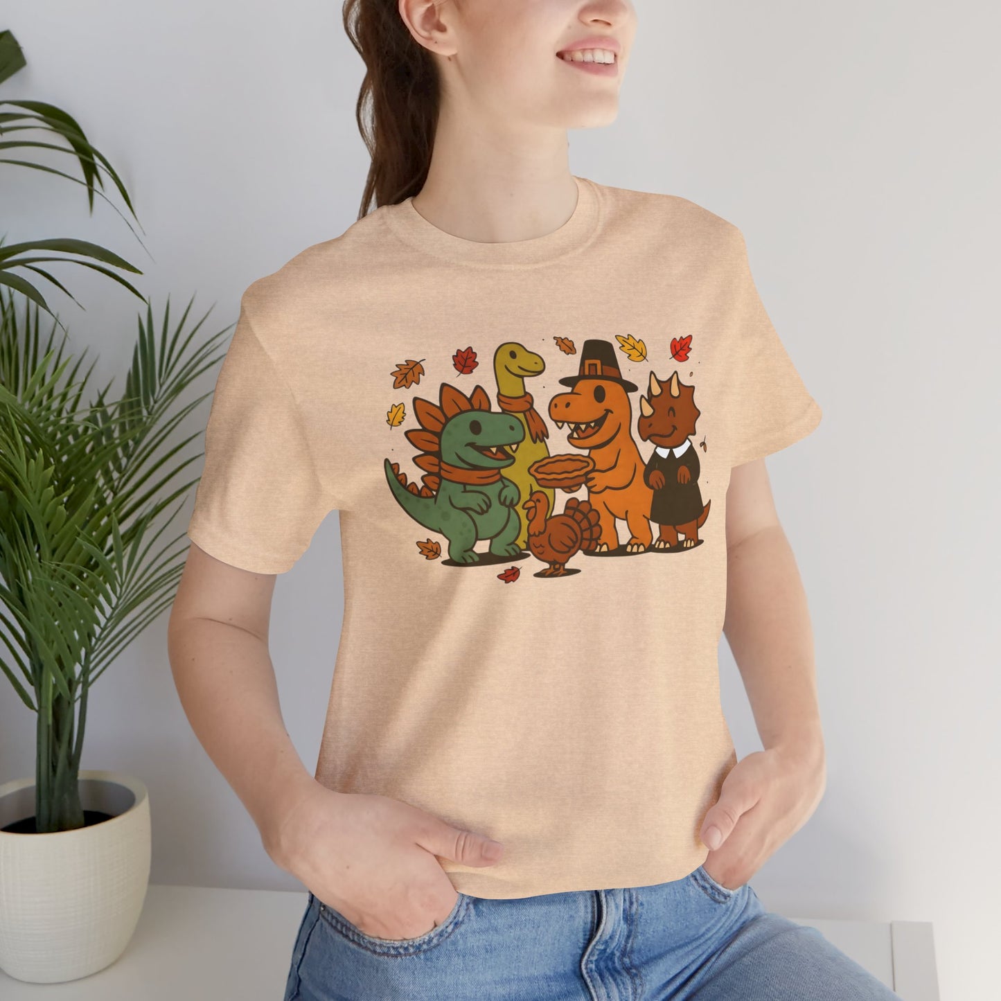 Thanksgiving Dinosaur T-Shirt – Funny Dino Thanksgiving Tee