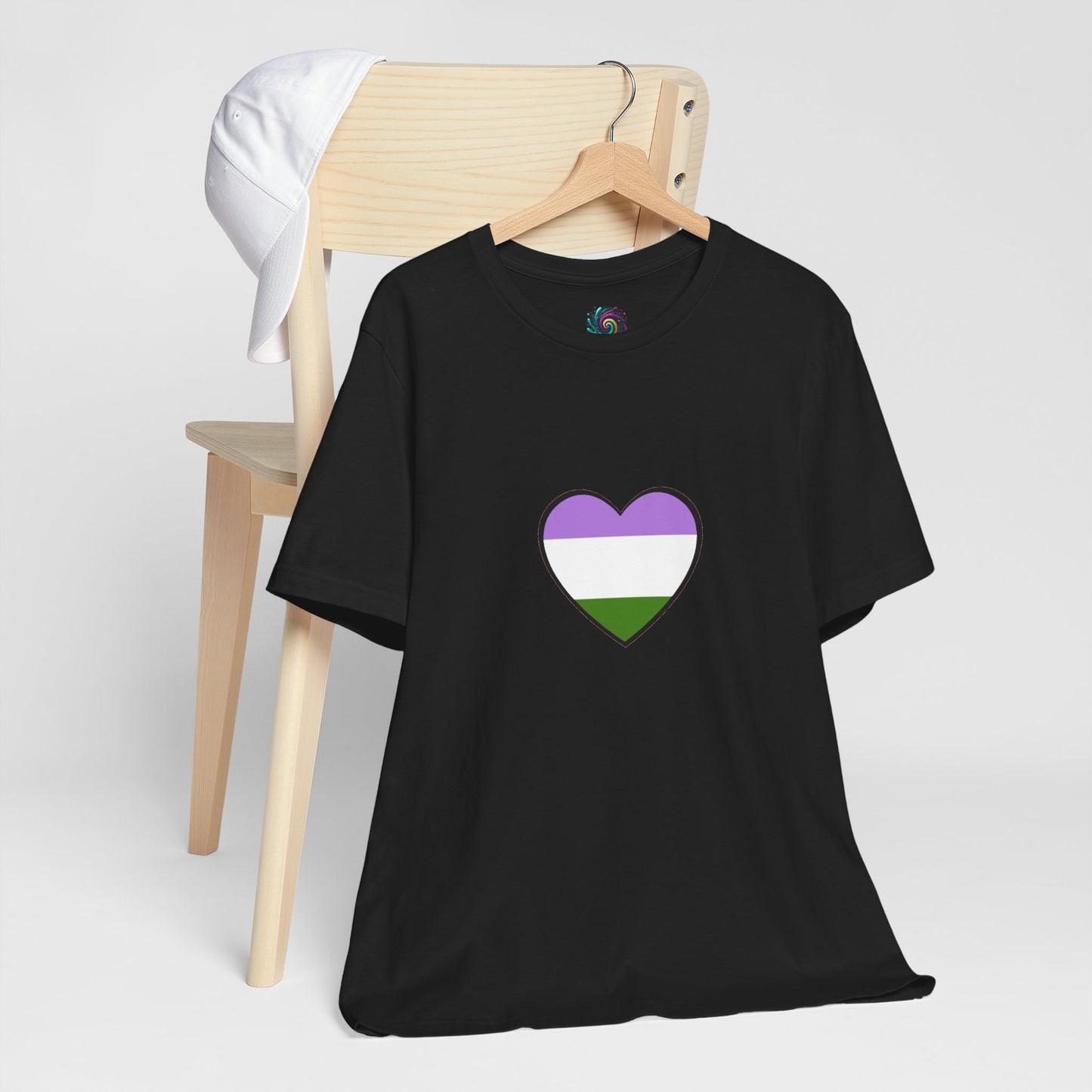 Genderqueer Flag Heart T-Shirt – Unisex LGBTQ+ Graphic Tee