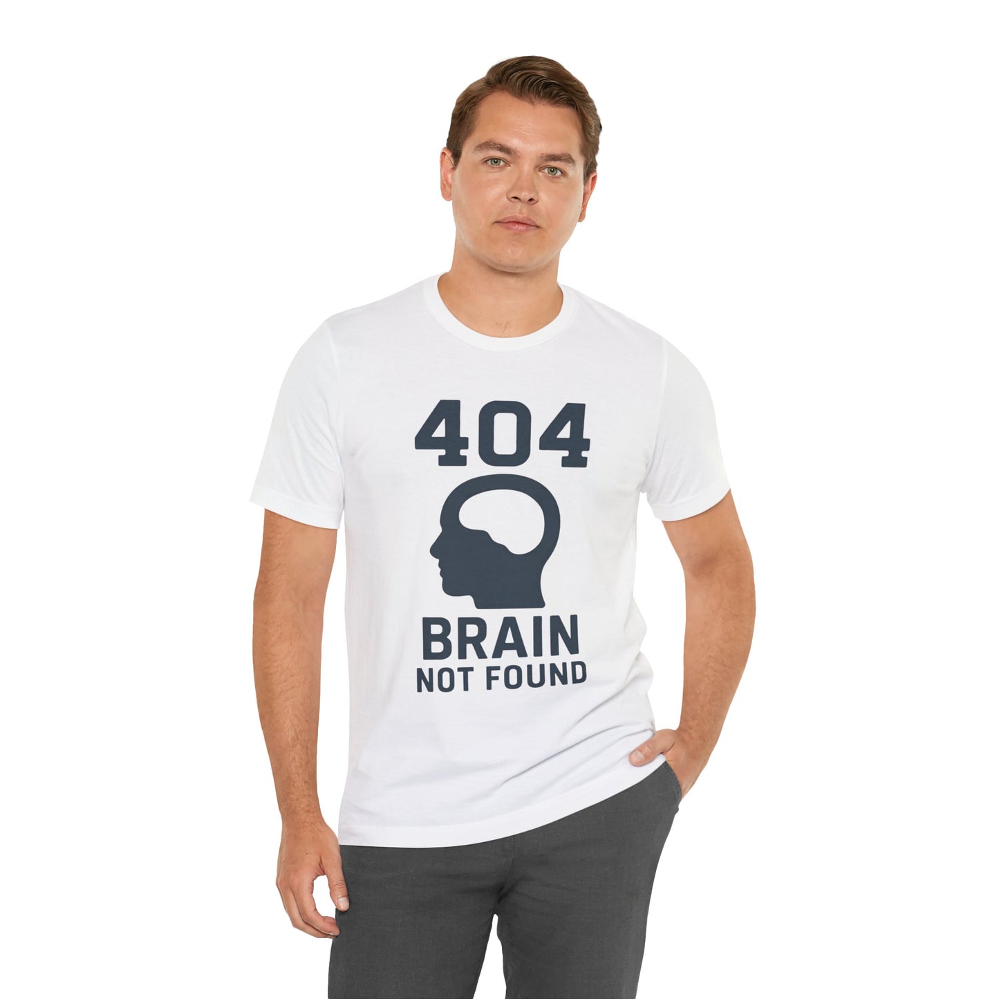 404 Brain Not Found T-Shirt – Techie Humor for Nerds & Geeks