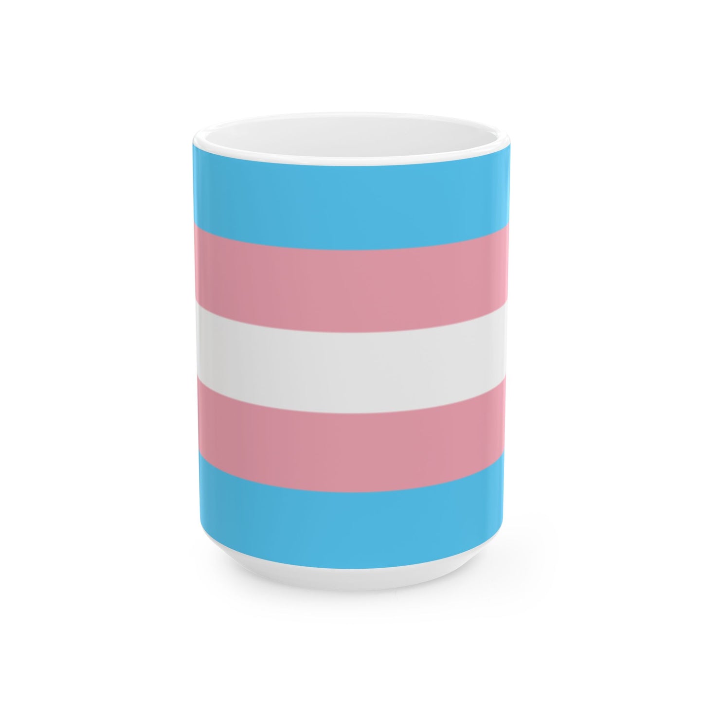 Transgender Pride Flag Cup – Blue, Pink & White LGBTQ+ Ceramic Mug