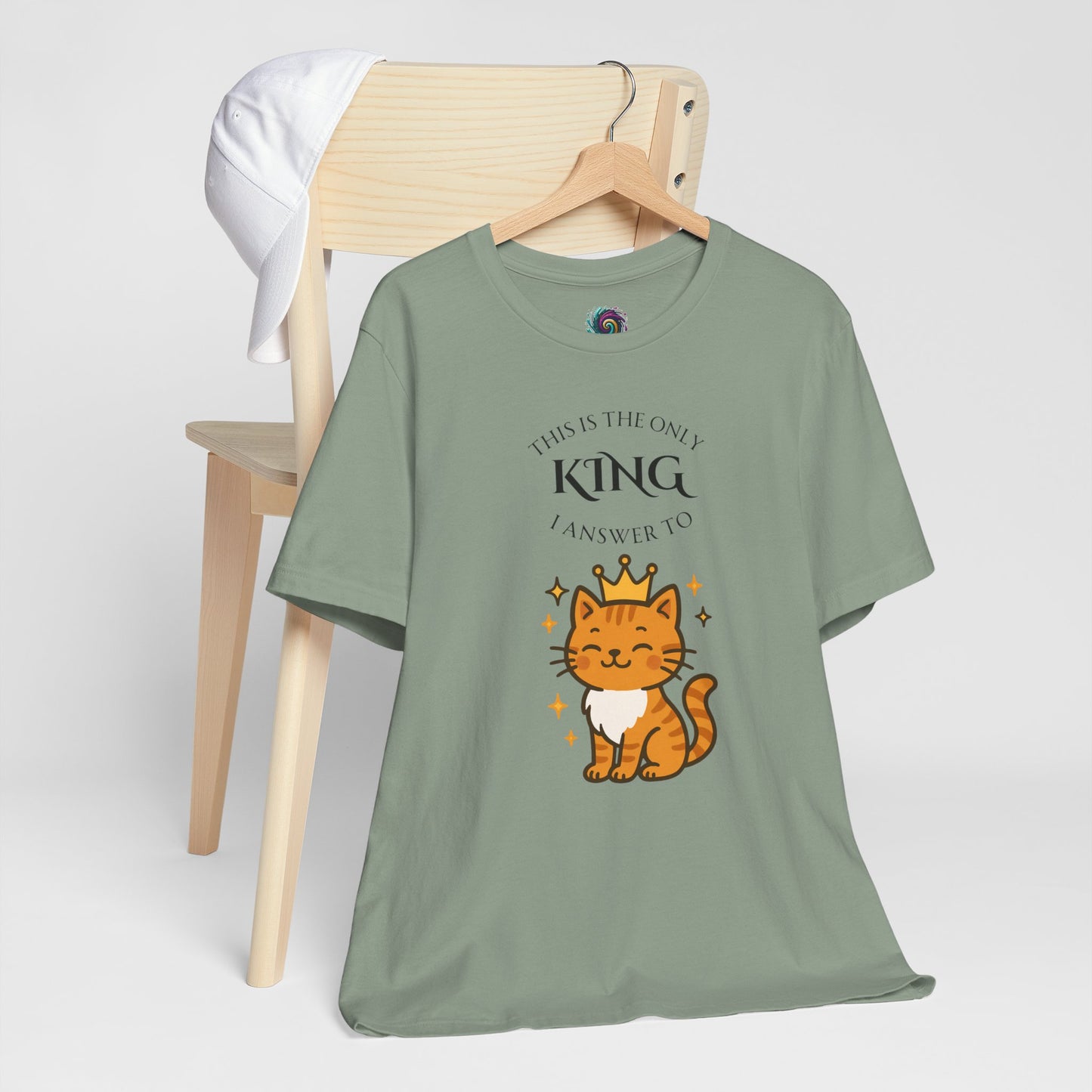 "The Only King I Answer To" T-Shirt – Cute Cat Lady Tee - WhimSpin - https://whimspin.com