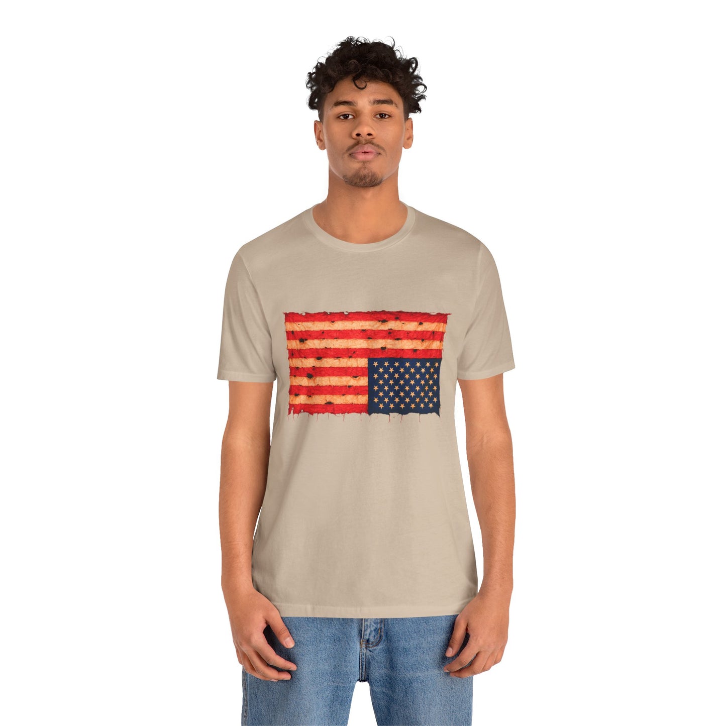 Inverted Flag Distress T-Shirt – Symbolic Upside Down Flag Design