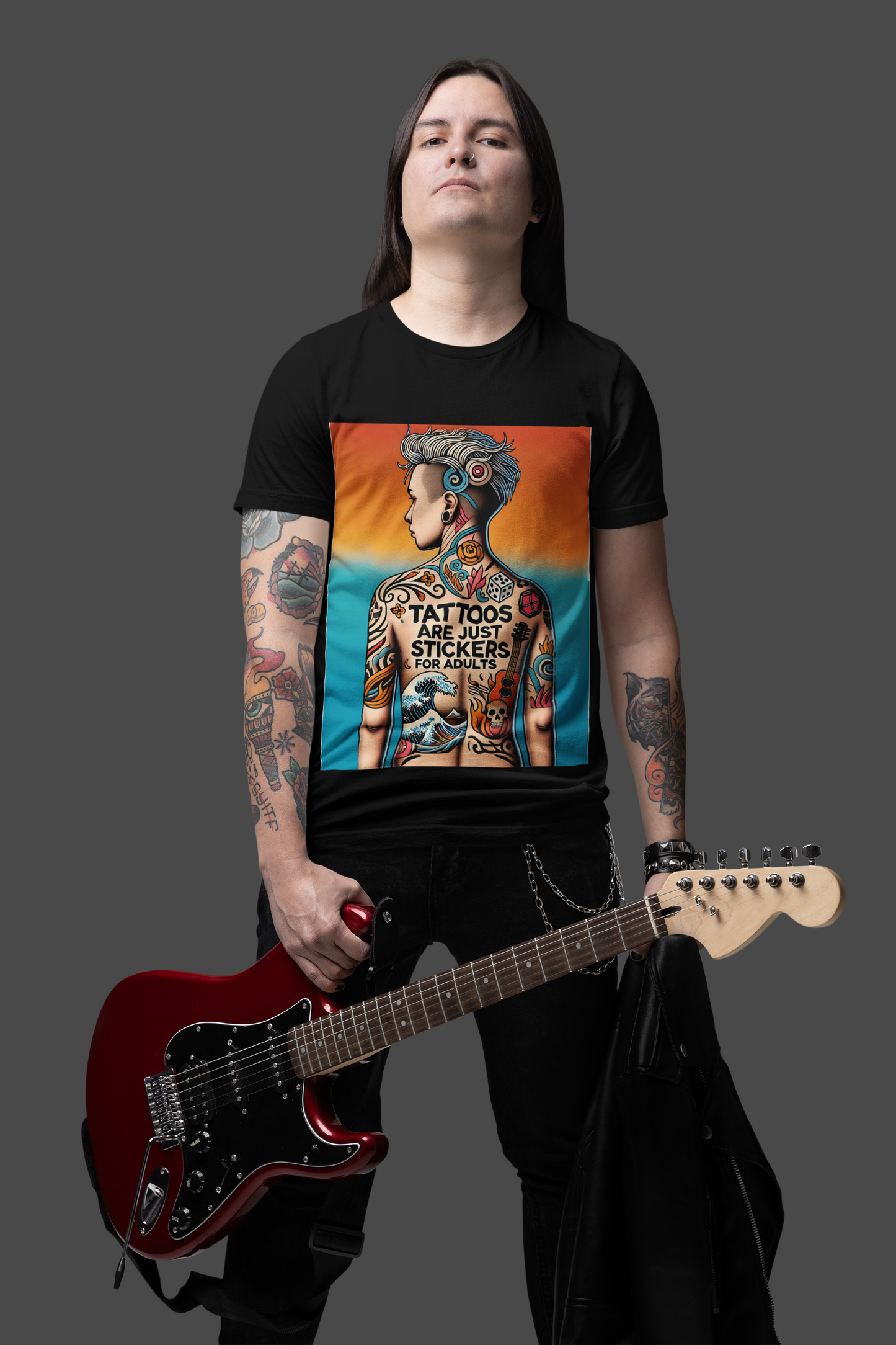 Tattoos Are Just Stickers for Adults T-Shirt – Funny Tattoo Lover Graphic Tee - WhimSpin - https://whimspin.com
