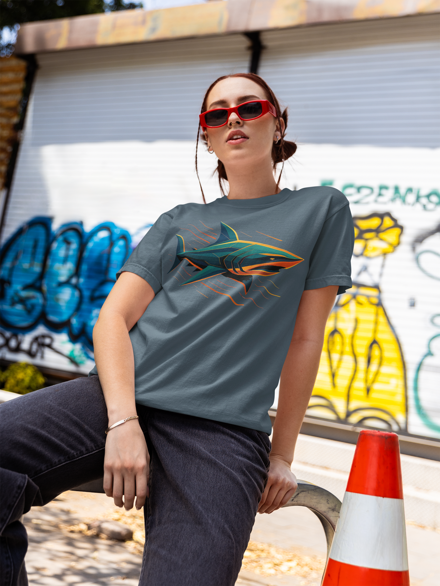 Electric Apex Shark T-Shirt – Bold Ocean Graphic Tee - WhimSpin - https://whimspin.com
