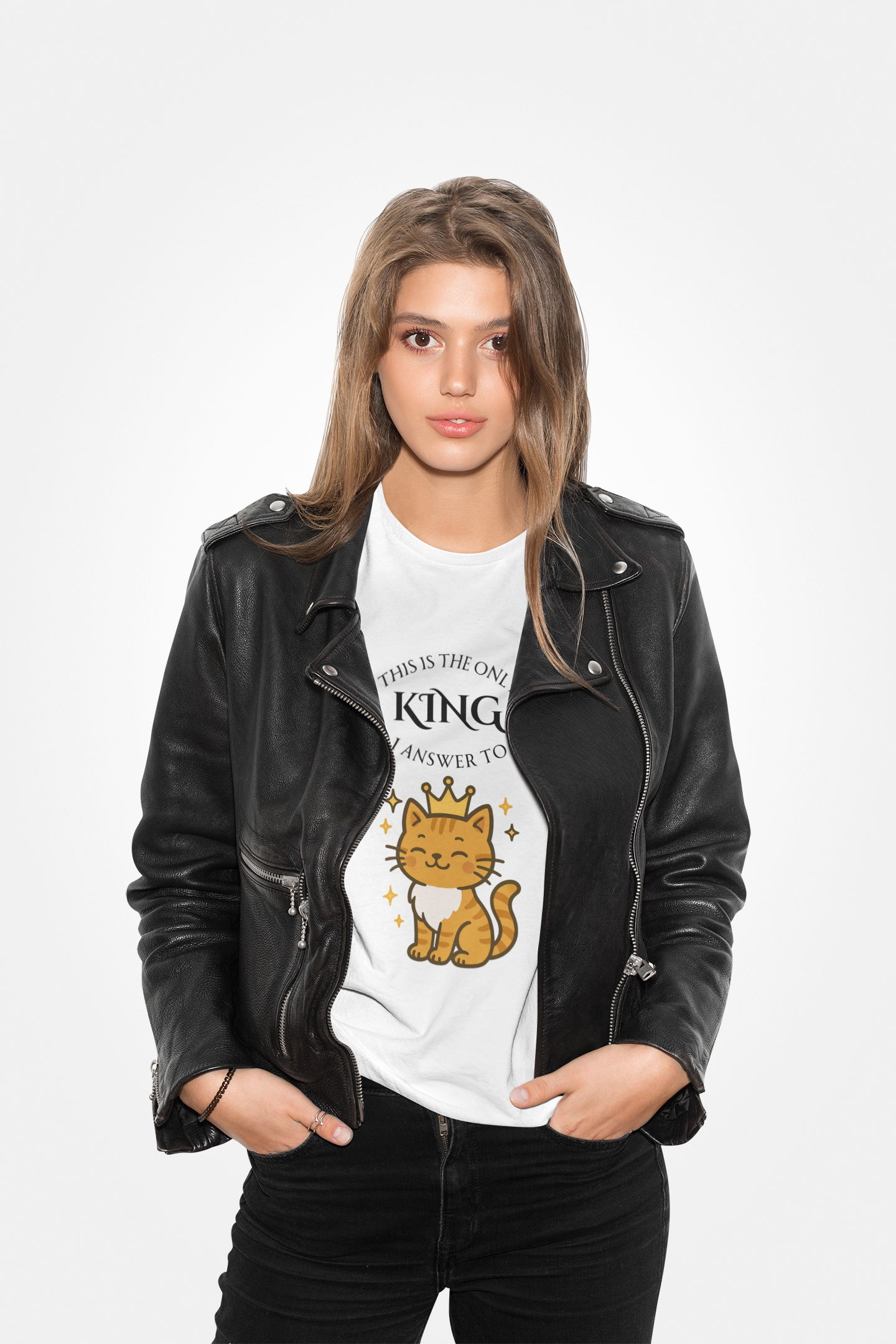 "The Only King I Answer To" T-Shirt – Cute Cat Lady Tee - WhimSpin - https://whimspin.com