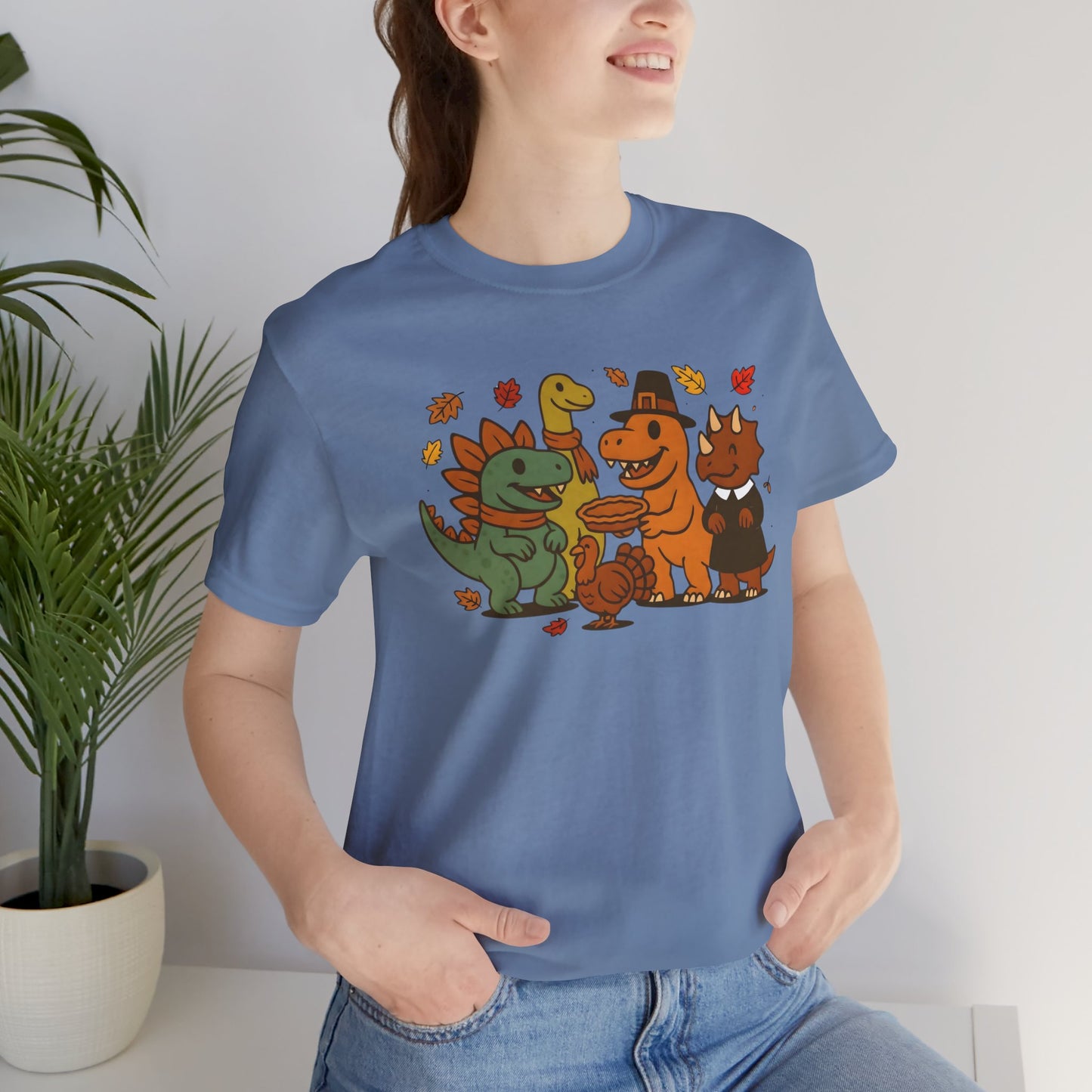 Thanksgiving Dinosaur T-Shirt – Funny Dino Thanksgiving Tee