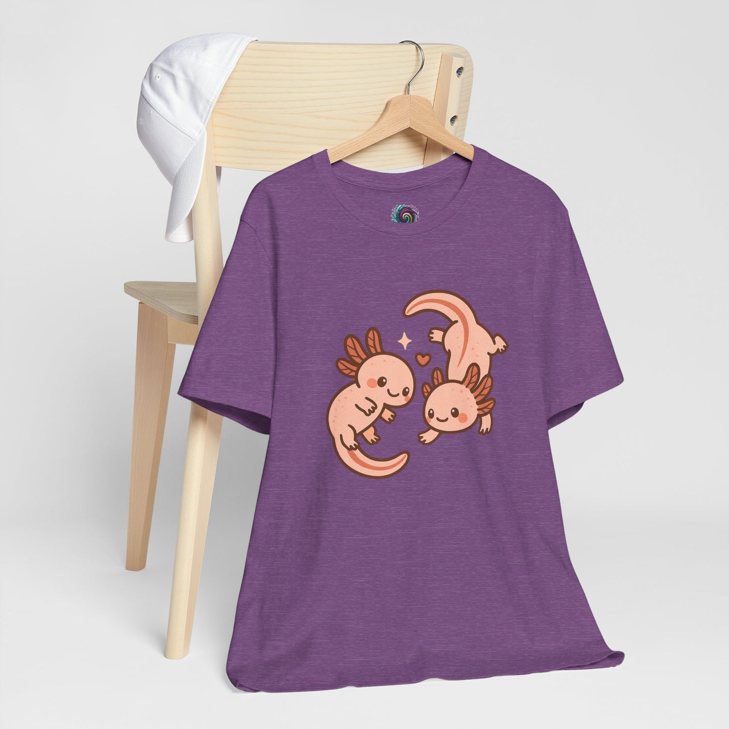 Kawaii Axolotl T-Shirt – Cute Tee with Smiling Axolotls - WhimSpin - https://whimspin.com