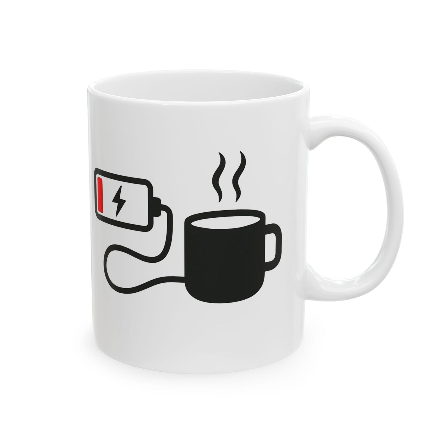 Low Battery Need Coffee Mug – Funny Ceramic Coffee Cup | 11oz & 15oz Sizes | Dishwasher & Microwave Safe - WhimSpin
