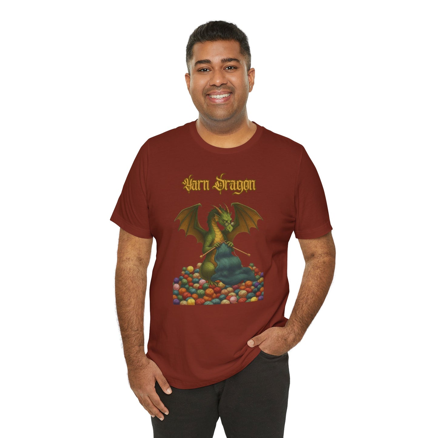 Yarn Dragon T-Shirt – Funny Knitting Dragon Shirt for Yarn Lovers