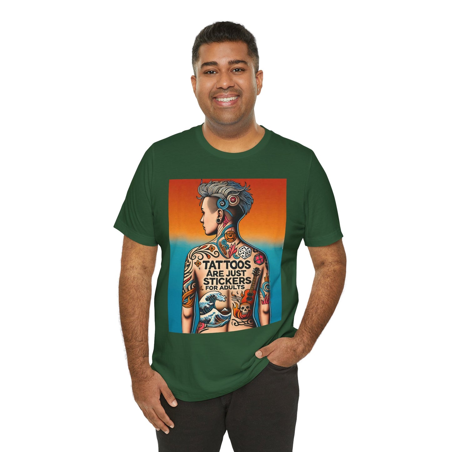 Tattoos Are Just Stickers for Adults T-Shirt – Funny Tattoo Lover Graphic Tee - WhimSpin - https://whimspin.com