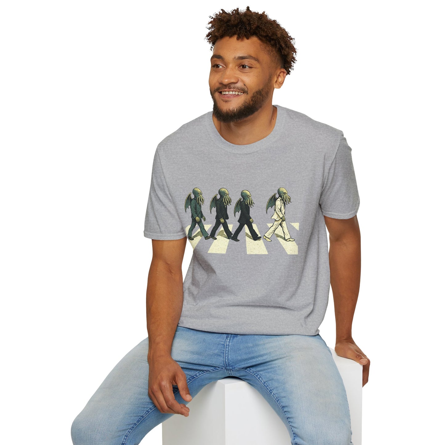 Cthulhu Crossing T-Shirt – Beatles Abbey Road Parody Tee | WhimSpin - WhimSpin - https://whimspin.com