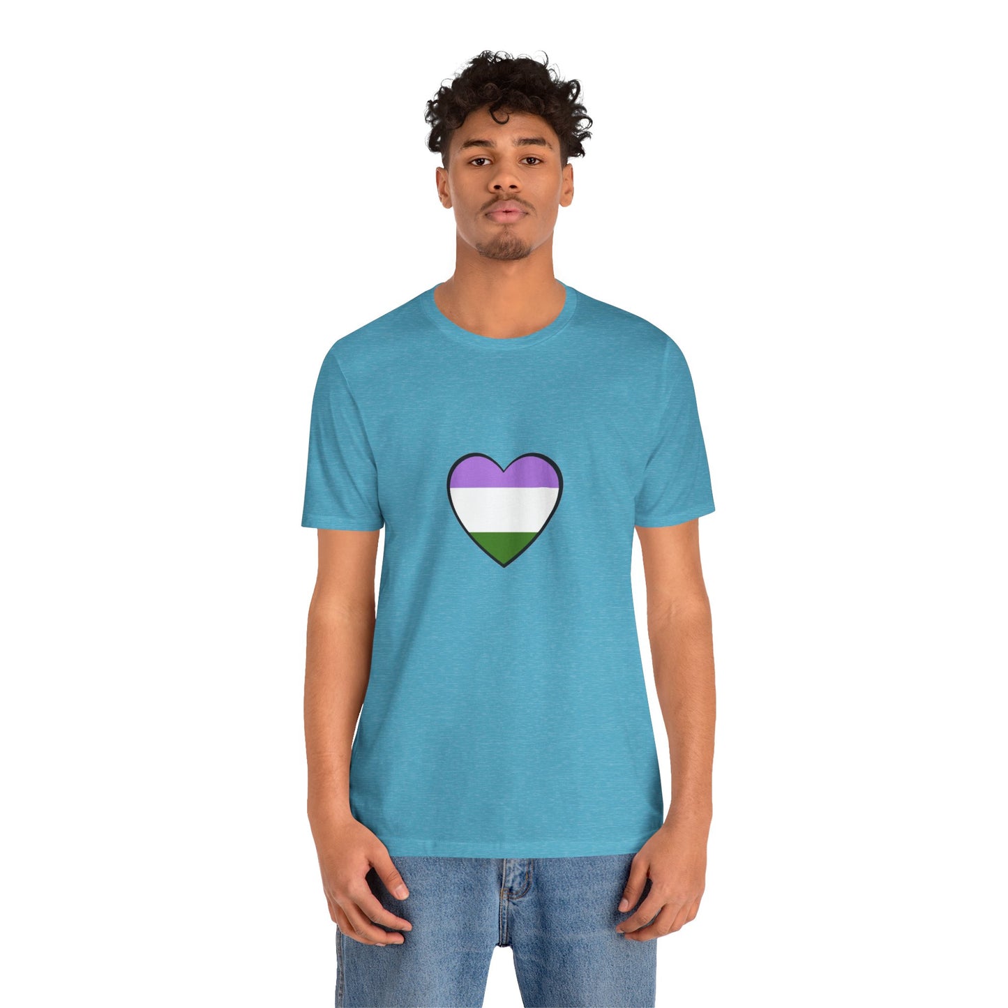 Genderqueer Flag Heart T-Shirt – Unisex LGBTQ+ Graphic Tee