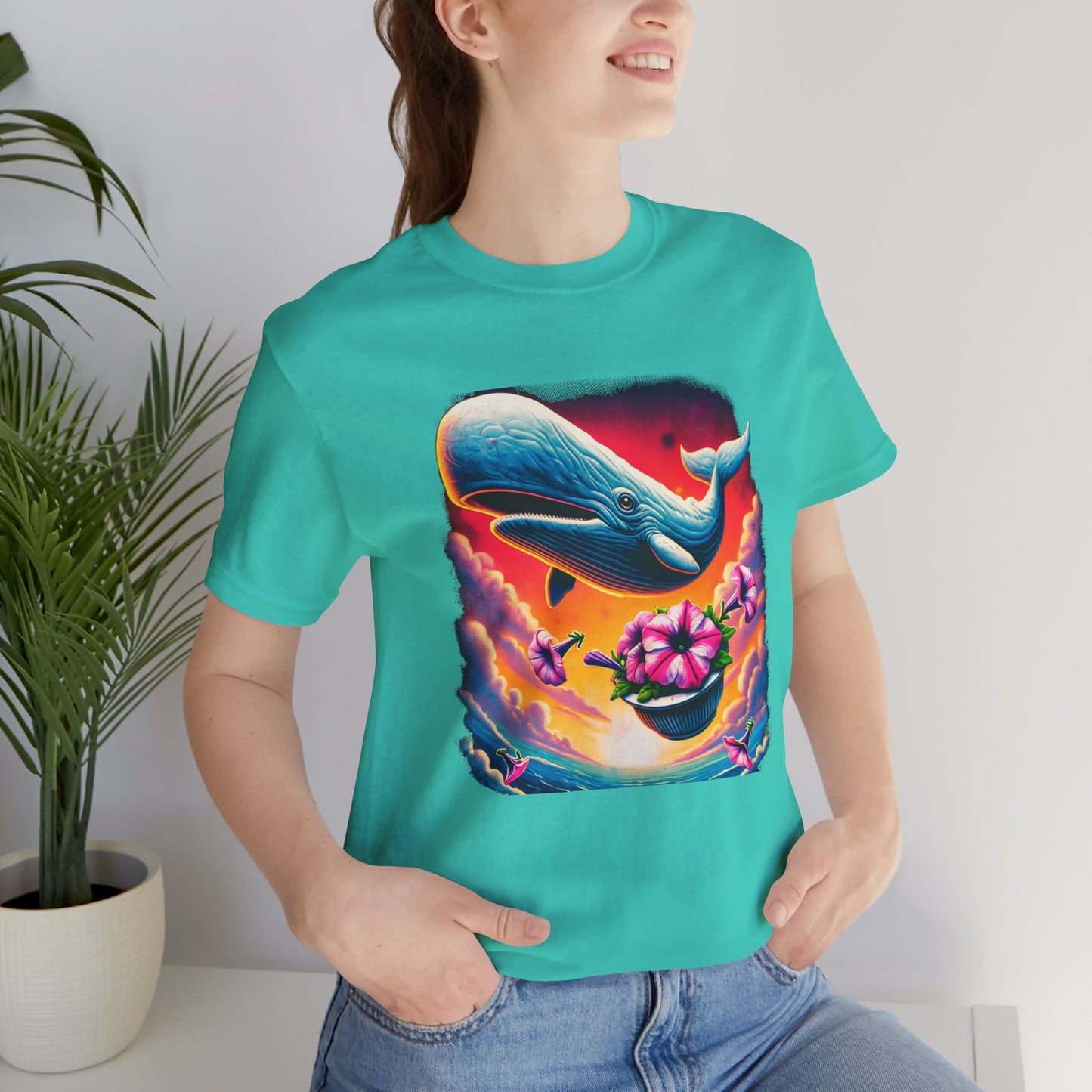 "Oh No, Not Again" Petunias and Whale Funny TShirt – Unisex Tee
