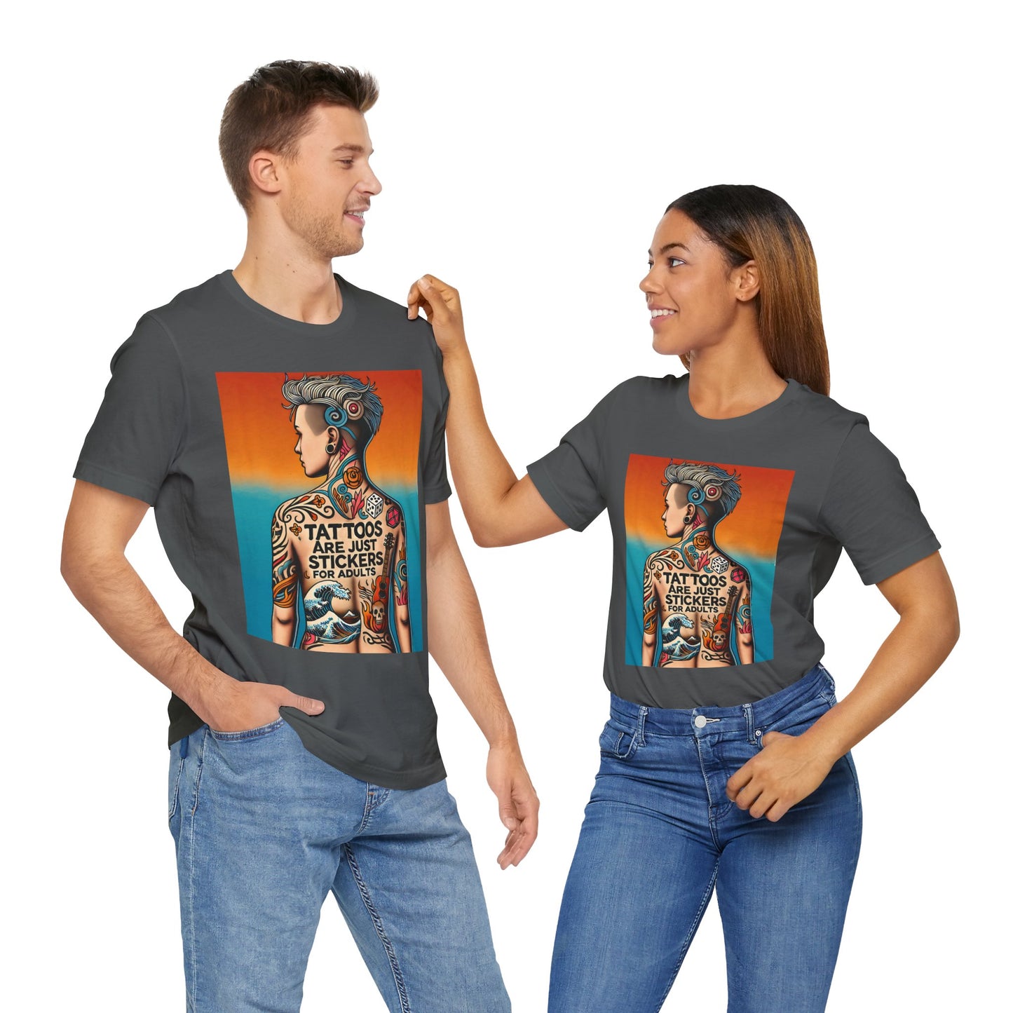 Tattoos Are Just Stickers for Adults T-Shirt – Funny Tattoo Lover Graphic Tee - WhimSpin - https://whimspin.com
