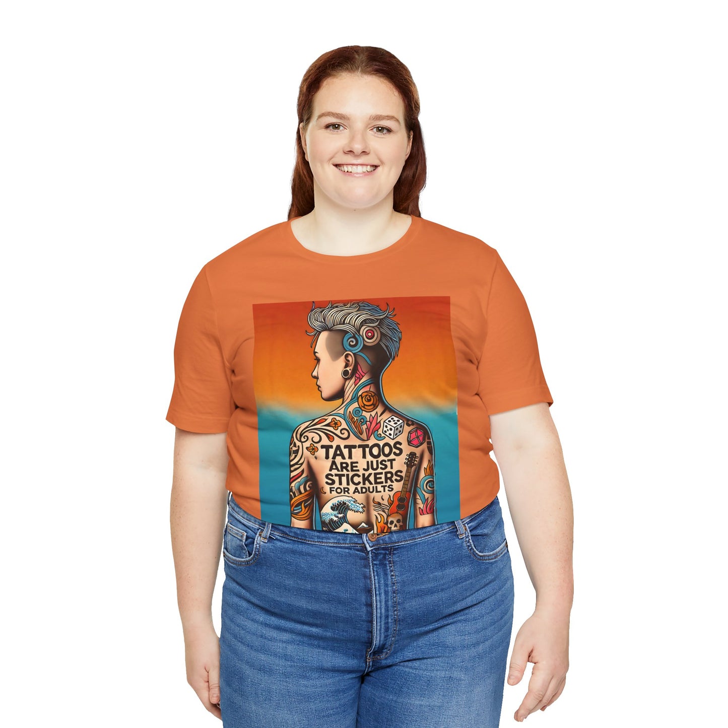 Tattoos Are Just Stickers for Adults T-Shirt – Funny Tattoo Lover Graphic Tee - WhimSpin - https://whimspin.com