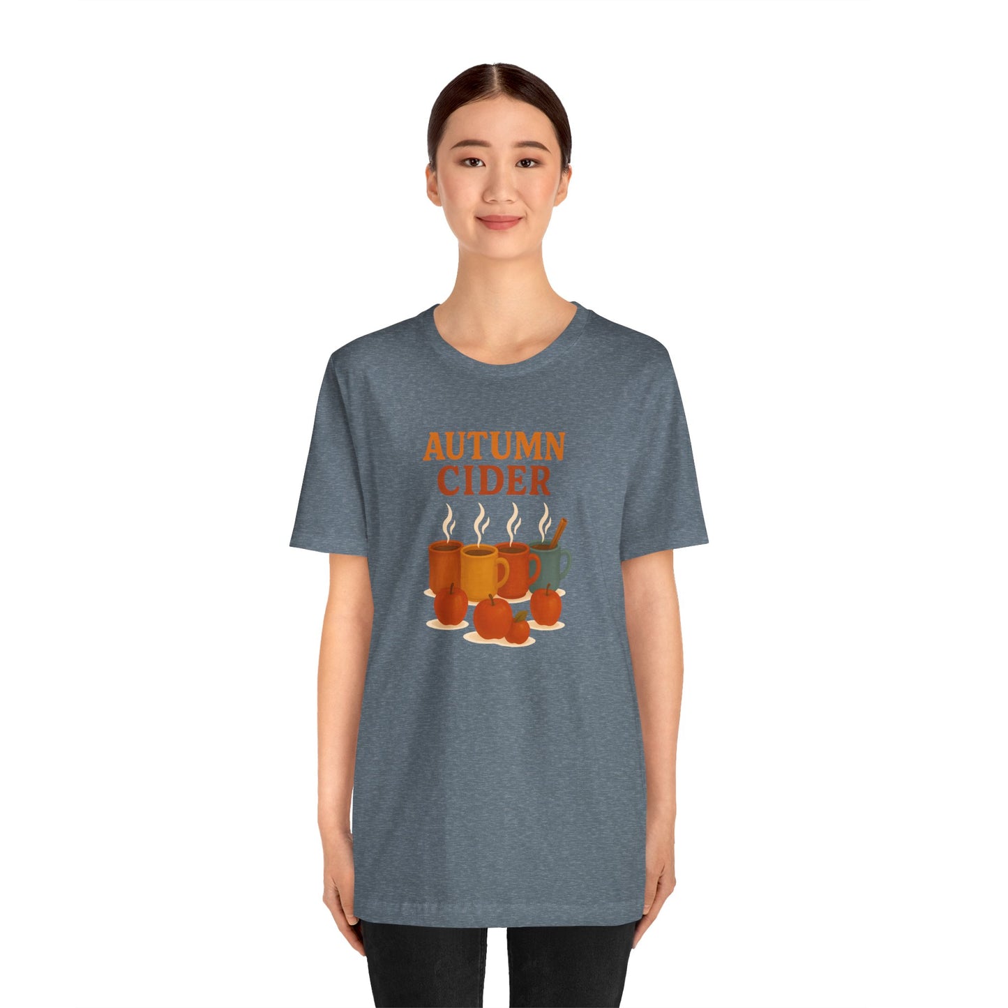 Autumn Cider T-Shirt – Cozy Fall Graphic Tee with Steaming Mugs