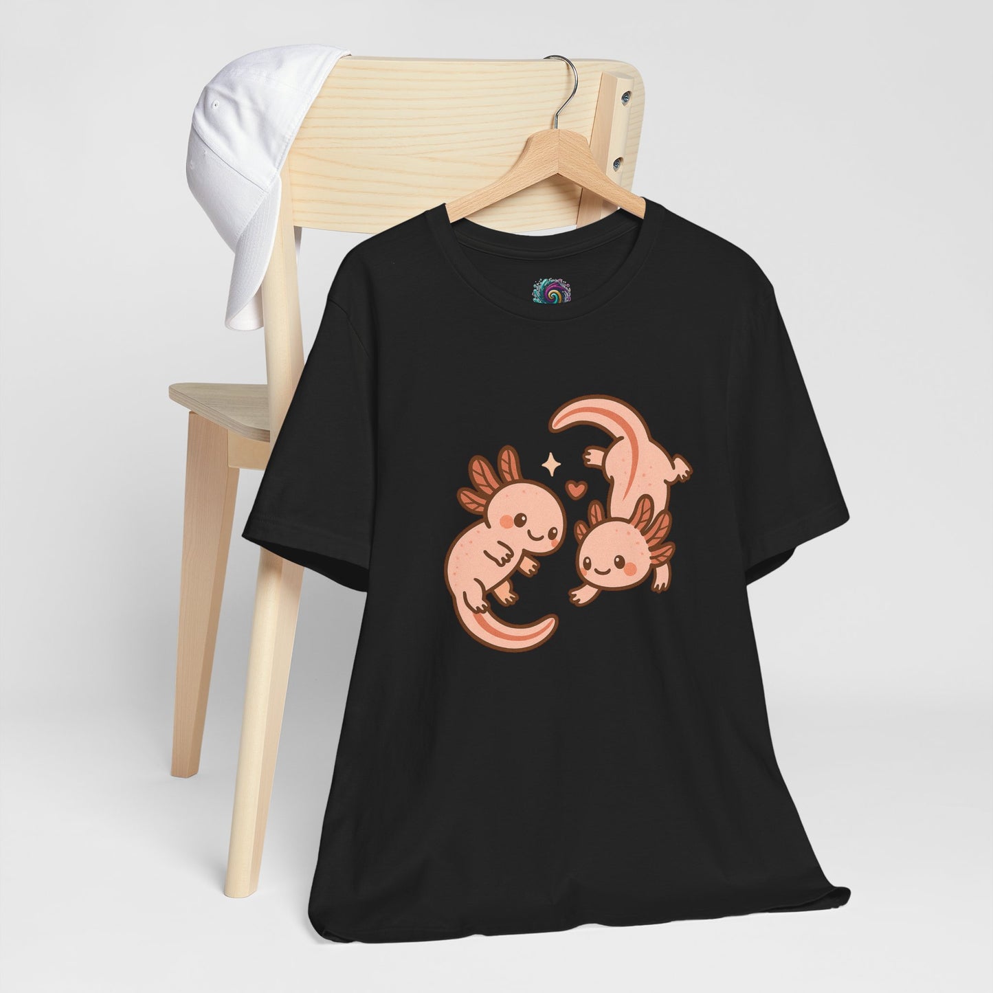 Kawaii Axolotl T-Shirt – Cute Tee with Smiling Axolotls - WhimSpin - https://whimspin.com