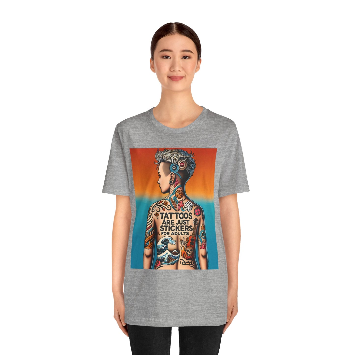 Tattoos Are Just Stickers for Adults T-Shirt – Funny Tattoo Lover Graphic Tee - WhimSpin - https://whimspin.com
