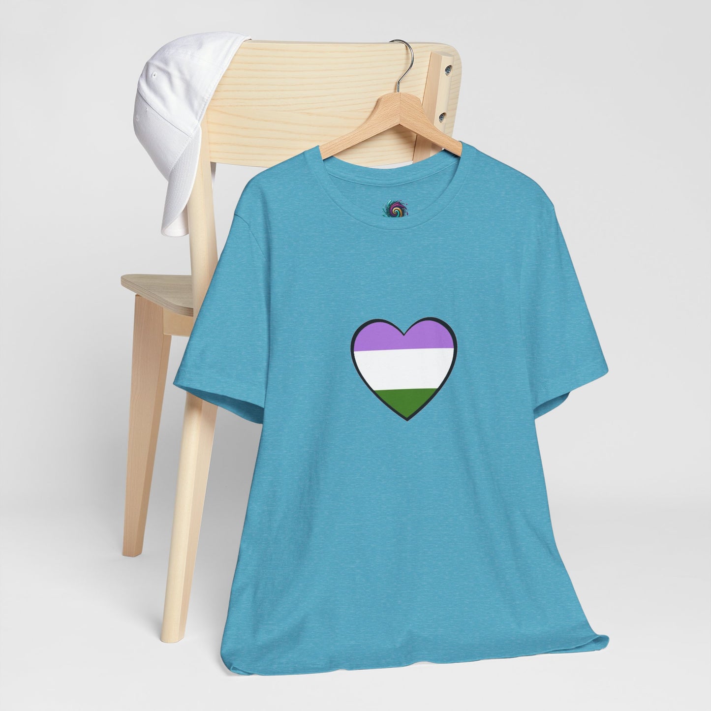 Genderqueer Flag Heart T-Shirt – Unisex LGBTQ+ Graphic Tee