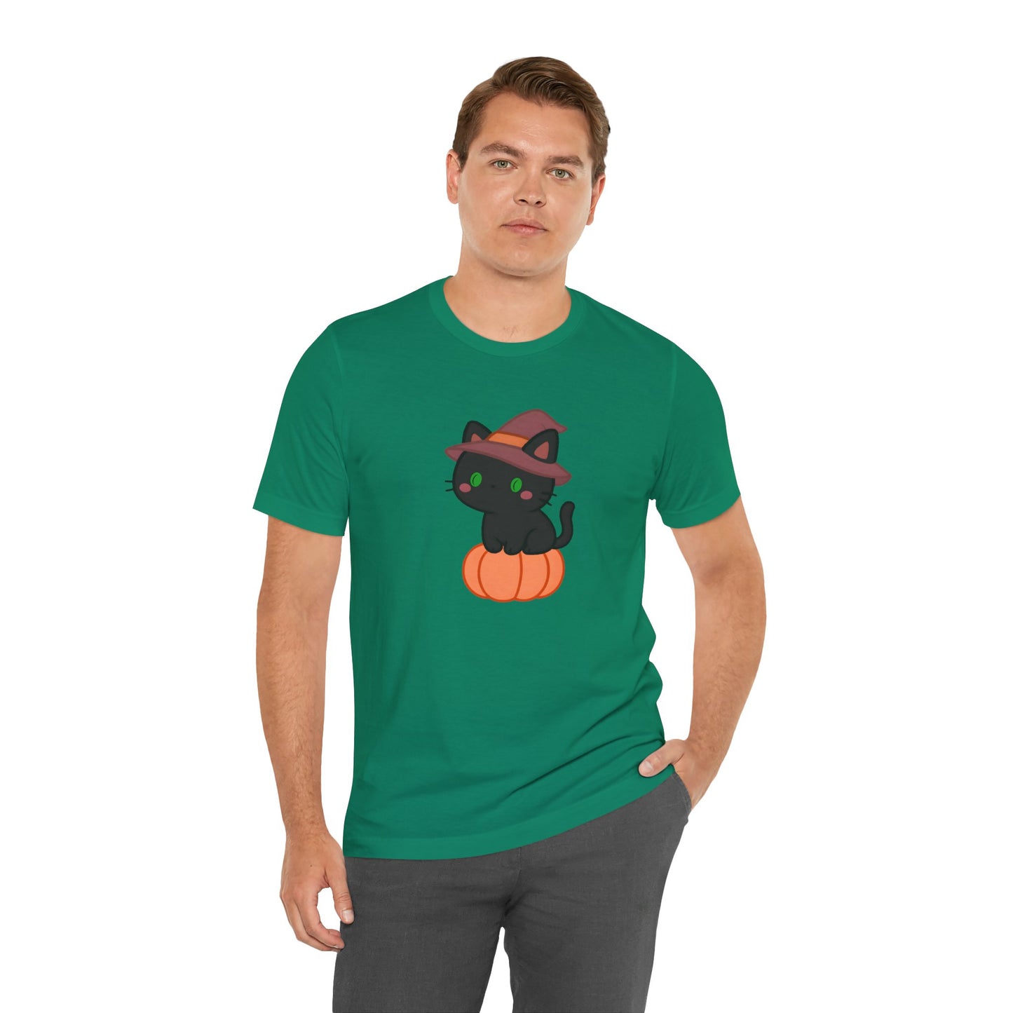 Halloween Cat Shirt – Cute Cat on a Pumpkin Graphic Tee