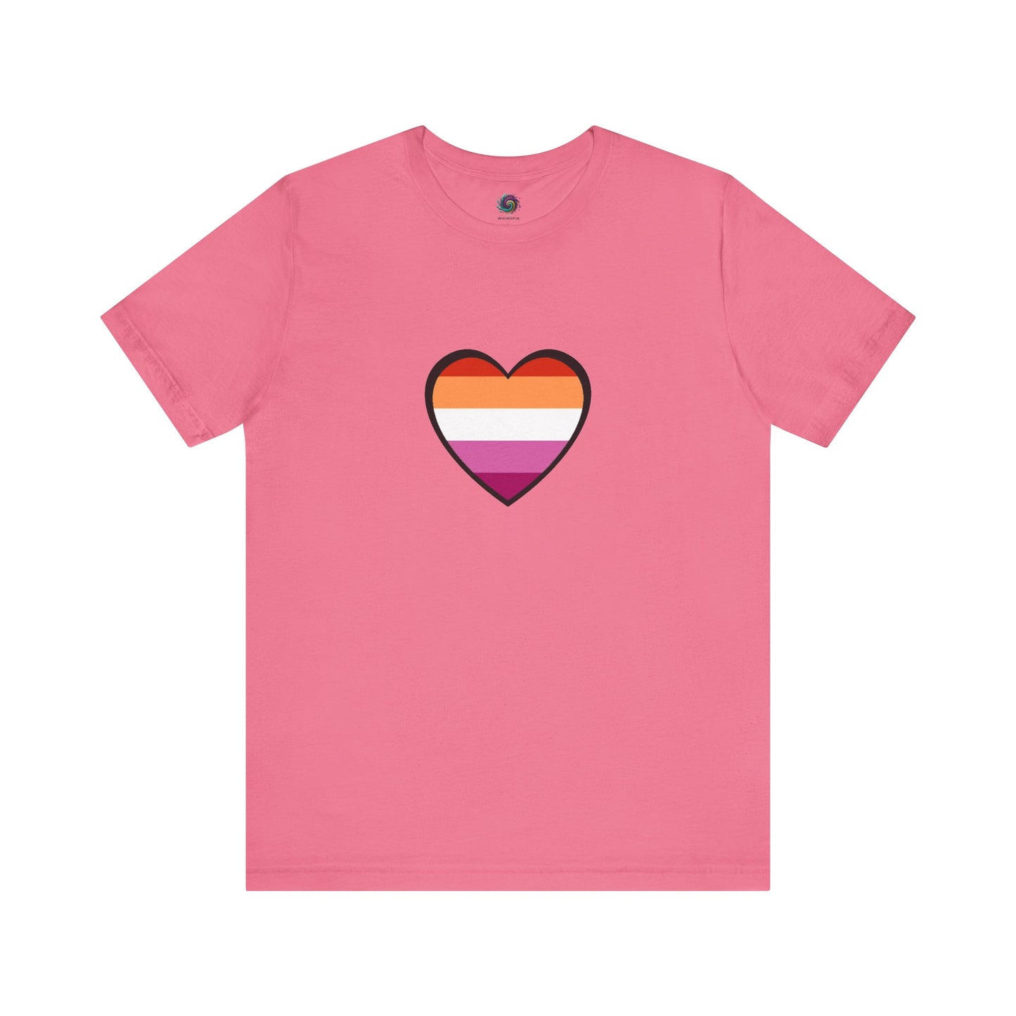 Lesbian Pride Flag Heart T-Shirt – Bold LGBTQ+ Graphic Tee - WhimSpin - https://whimspin.com