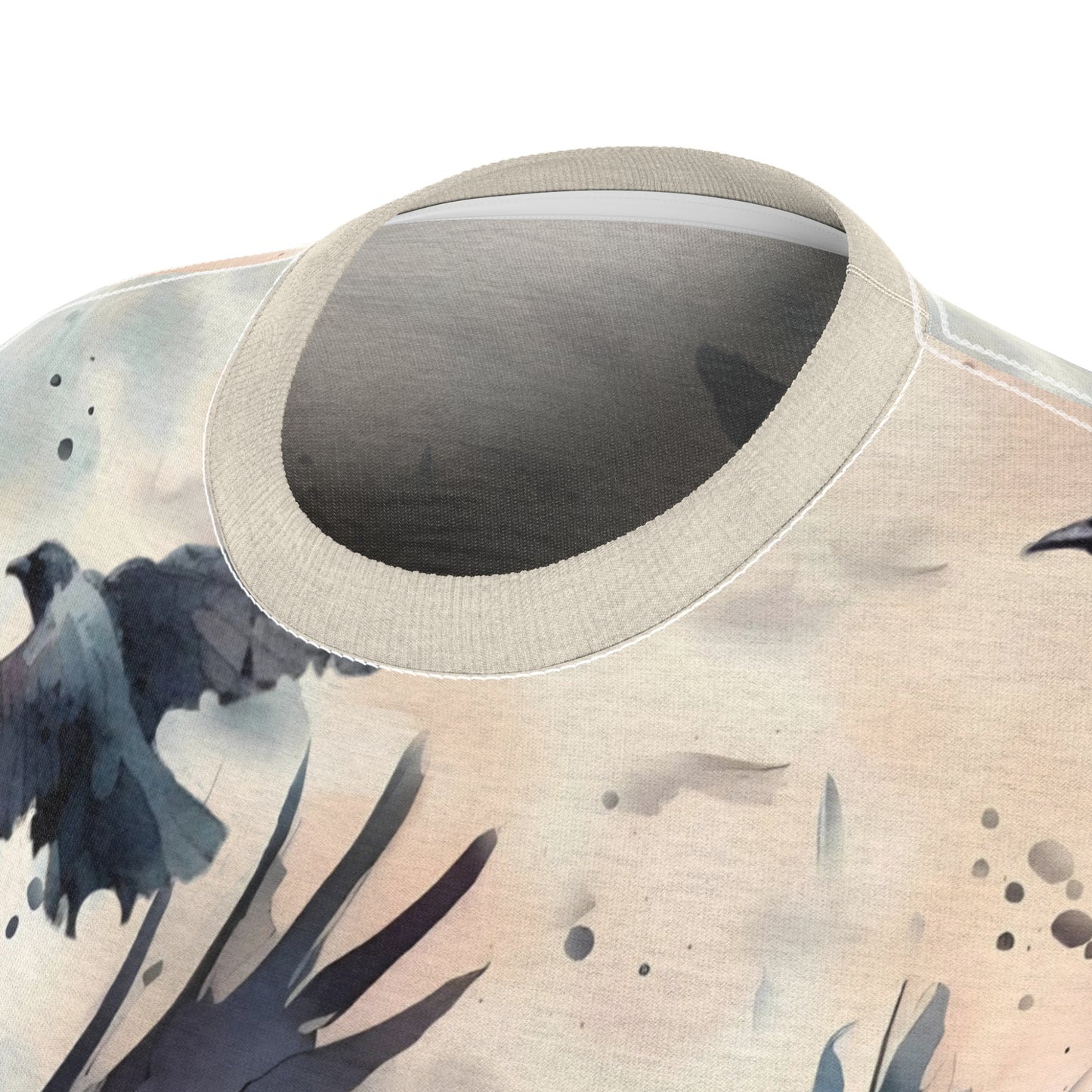 Gothic Crow T-Shirt – Women’s Watercolor Bird Tee