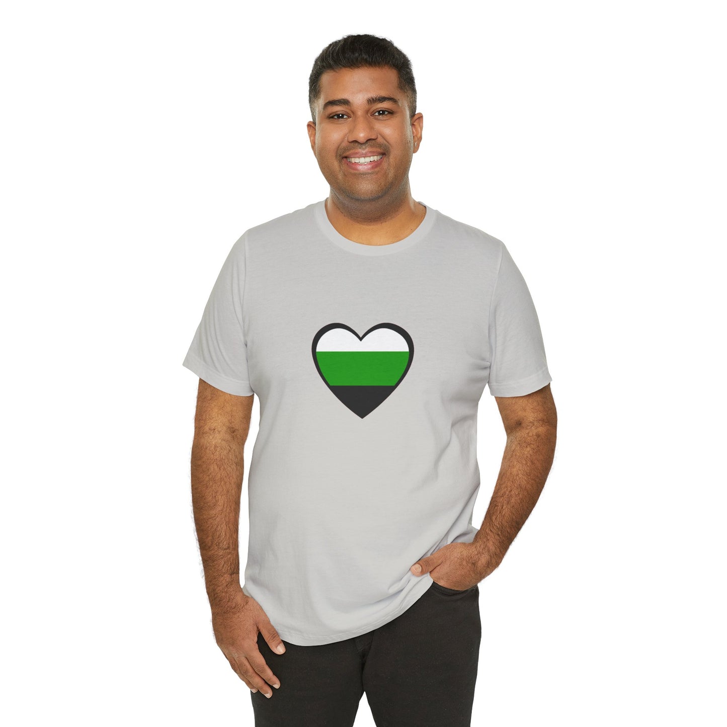 Neutrois Pride Flag Heart T-Shirt – Minimalist Gender Identity Tee
