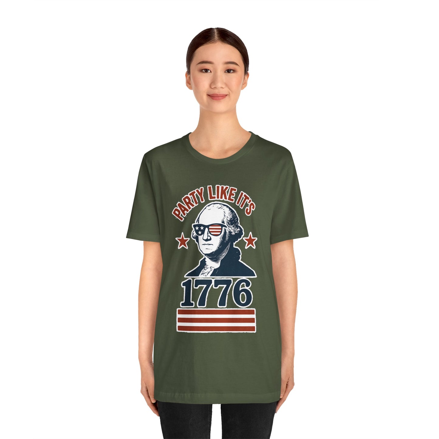 Party Like It's 1776 T-Shirt – Funny 4th of July Tee with George Washington Graphic - WhimSpin - https://whimspin.com