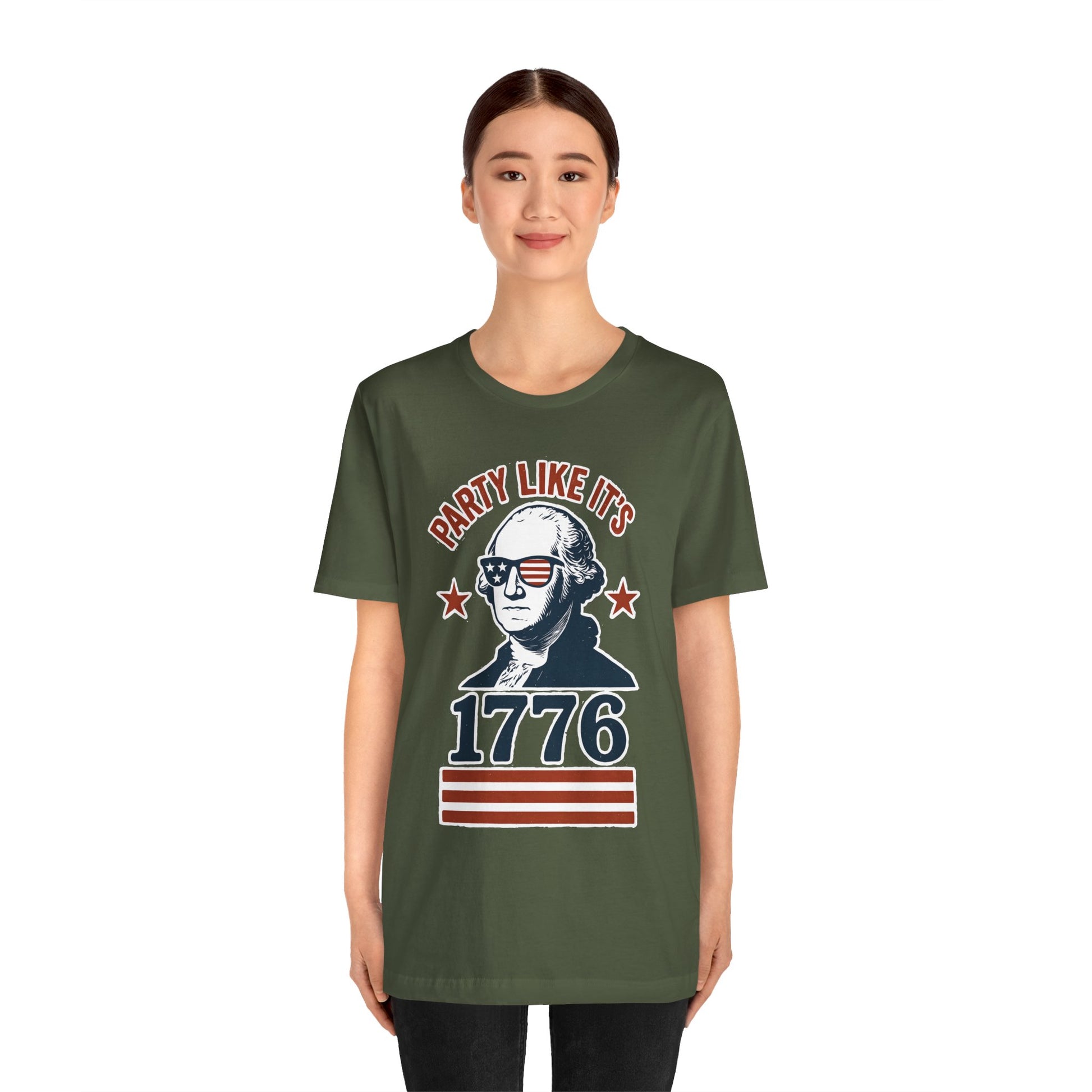 Party Like It's 1776 T-Shirt – Funny 4th of July Tee with George Washington Graphic - WhimSpin - https://whimspin.com