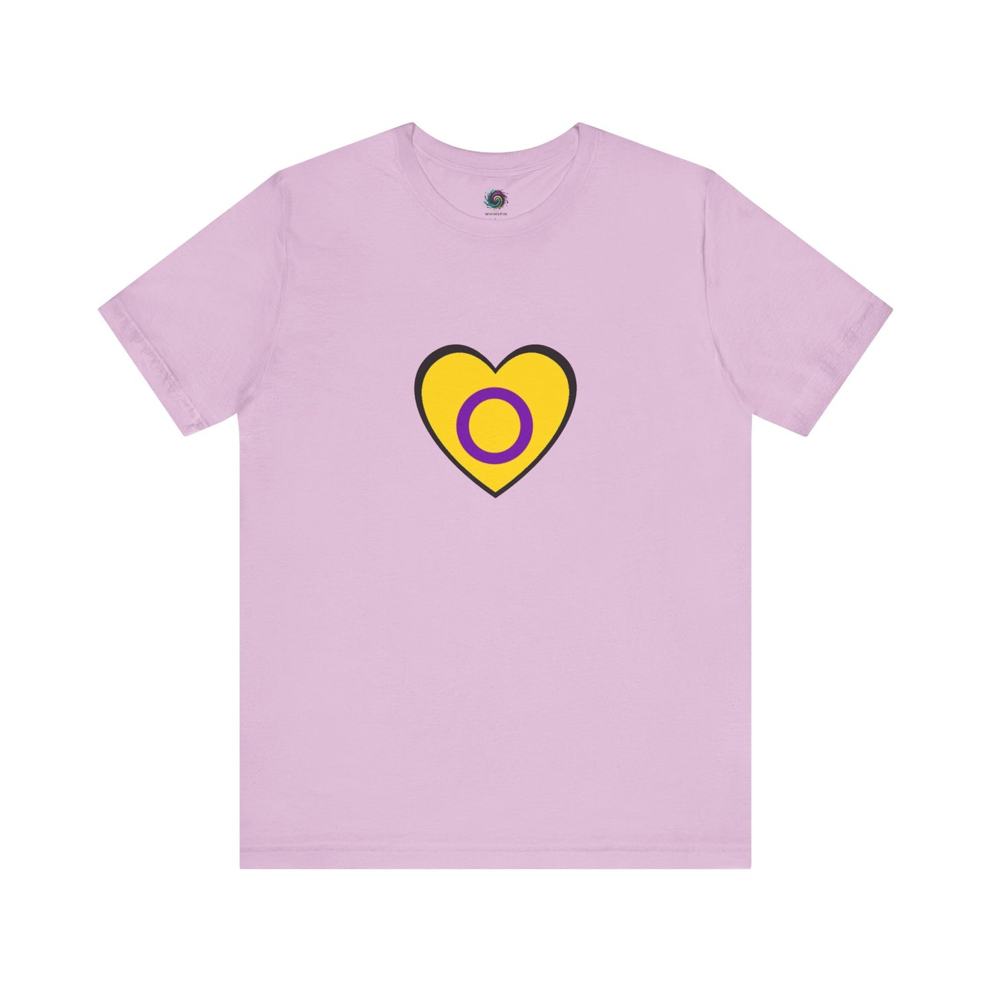 Intersex Pride Flag Heart T-Shirt – Minimalist LGBTQ+ Support Tee - WhimSpin - https://whimspin.com