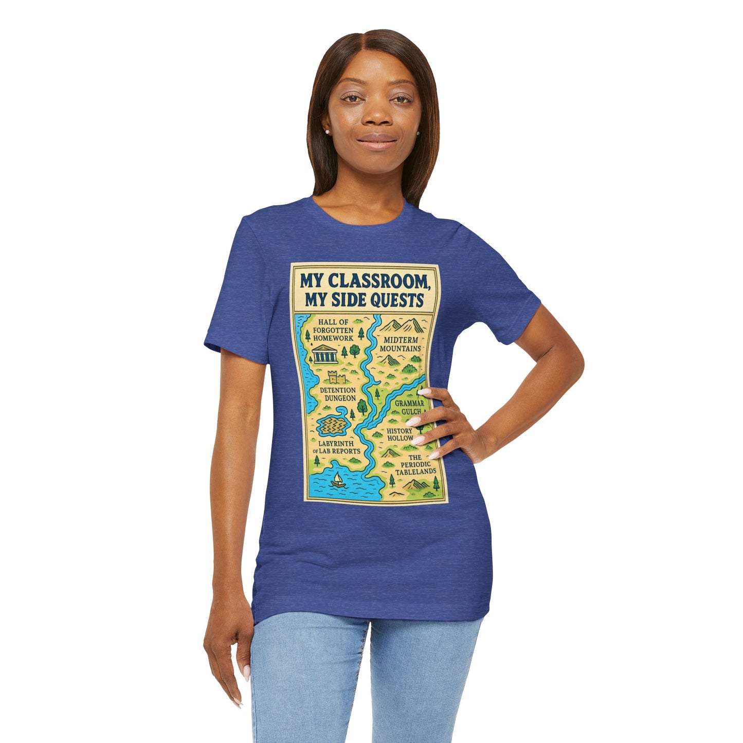 My Classroom, My Side Quests T-Shirt – RPG Map Tee for Teachers