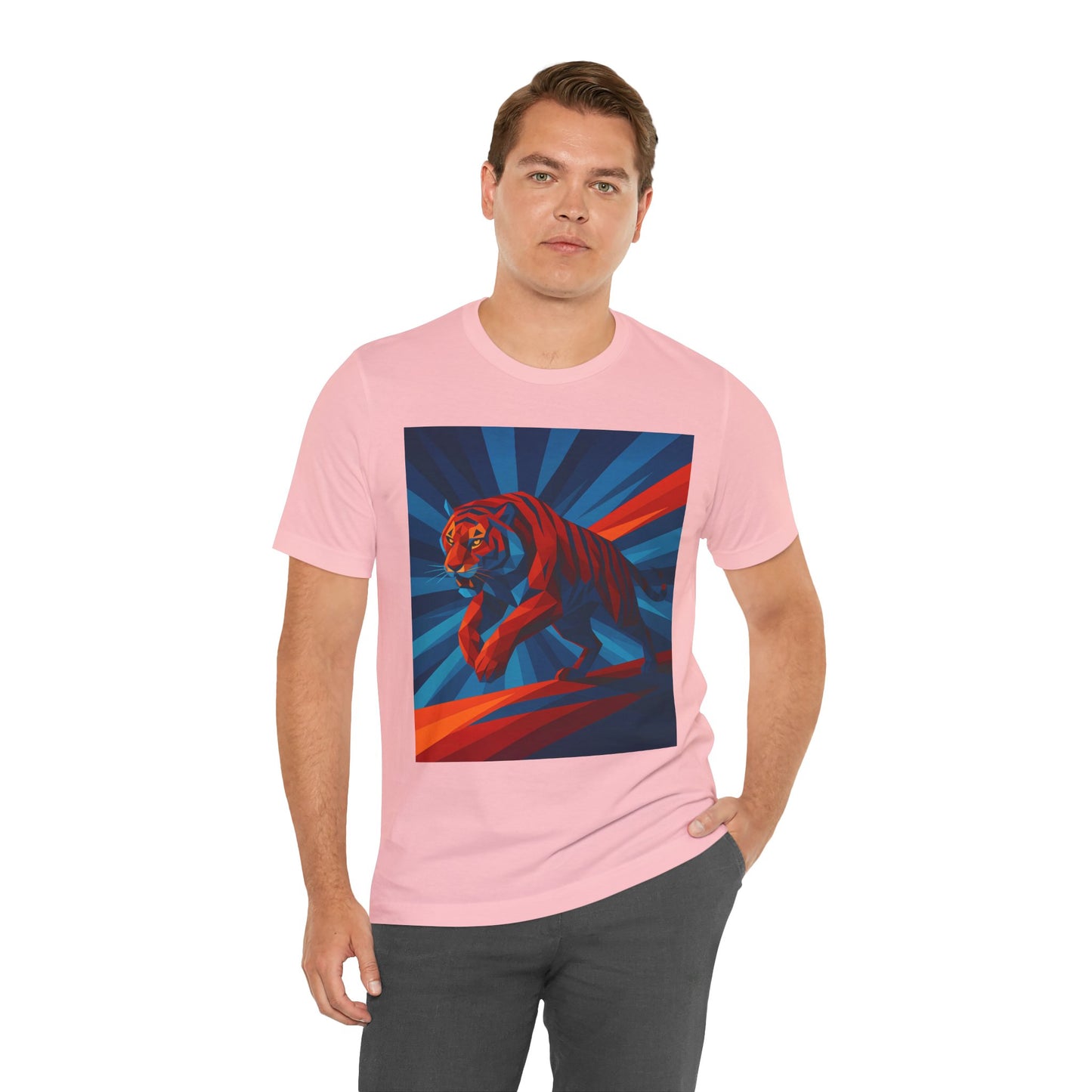 Geometric Tiger T-Shirt – Bold Jungle Animal Tee in Abstract Style - WhimSpin - https://whimspin.com