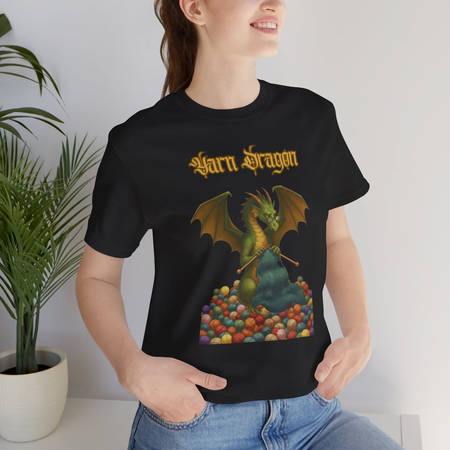 Yarn Dragon T-Shirt – Funny Knitting Dragon Shirt for Yarn Lovers