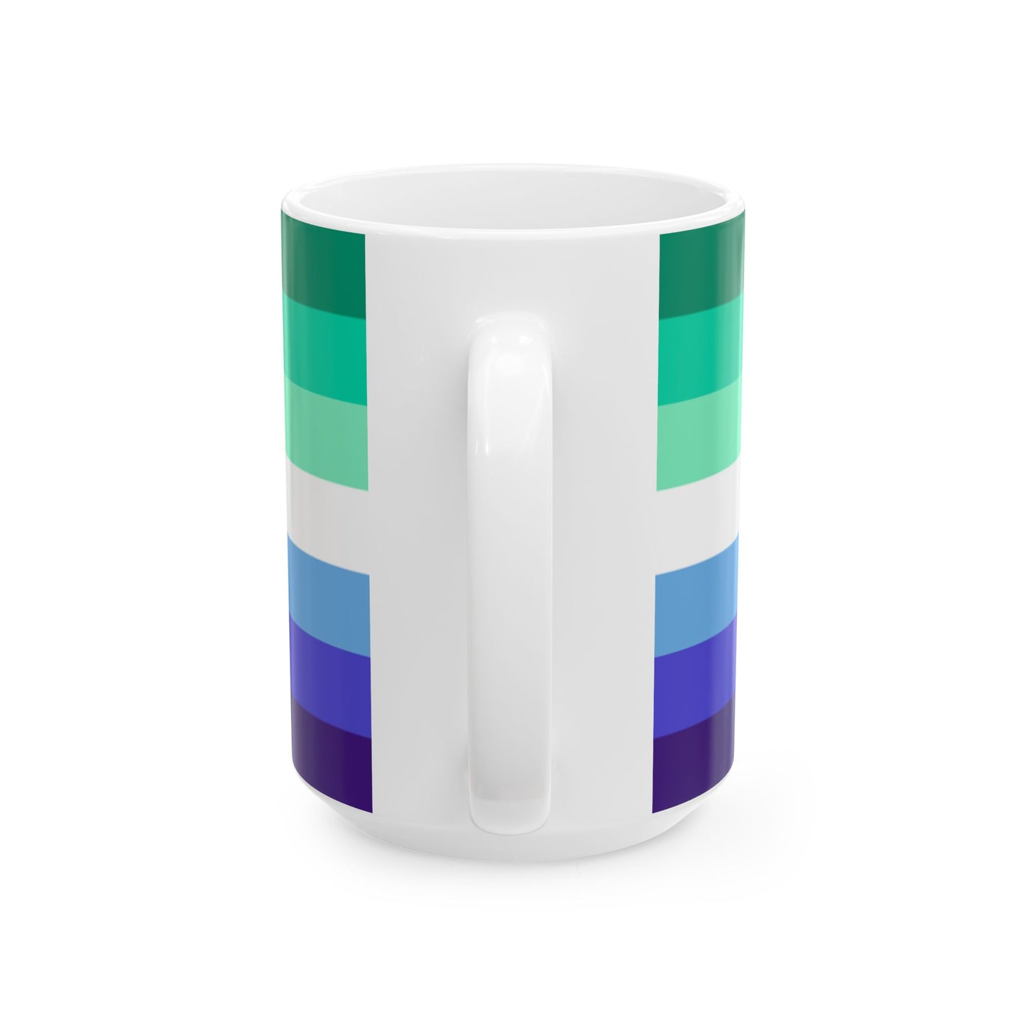 Gay Men’s Pride Flag Mug – Green and Blue LGBTQ+ Ceramic Cup
