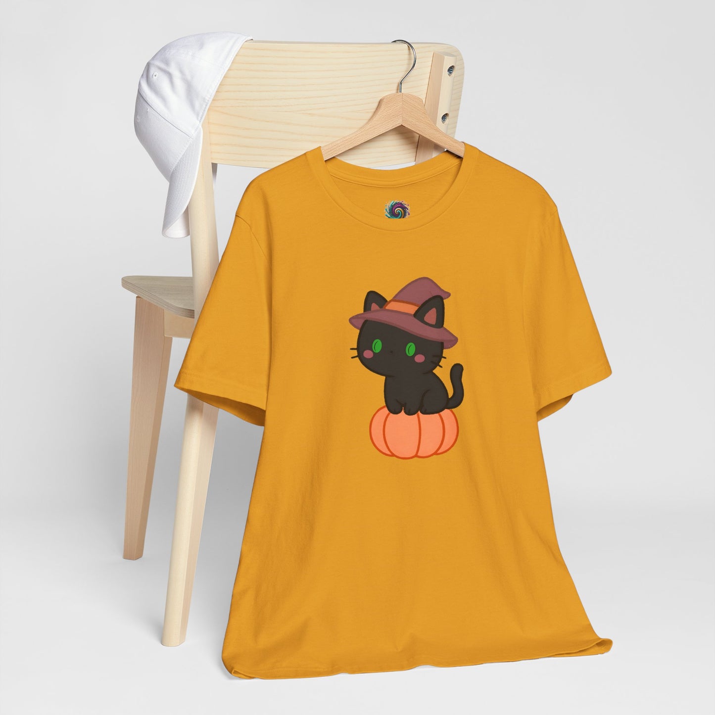 Halloween Cat Shirt – Cute Cat on a Pumpkin Graphic Tee