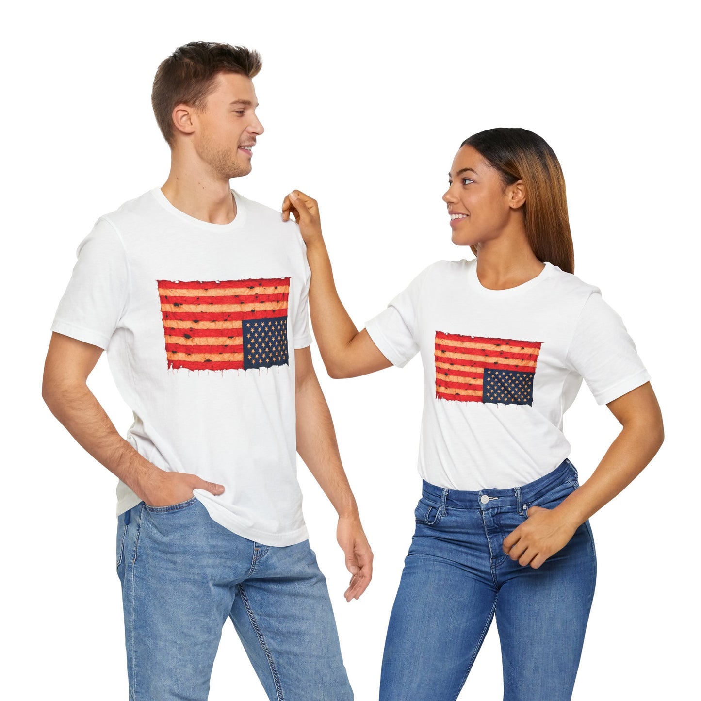 Inverted Flag Distress T-Shirt – Symbolic Upside Down Flag Design