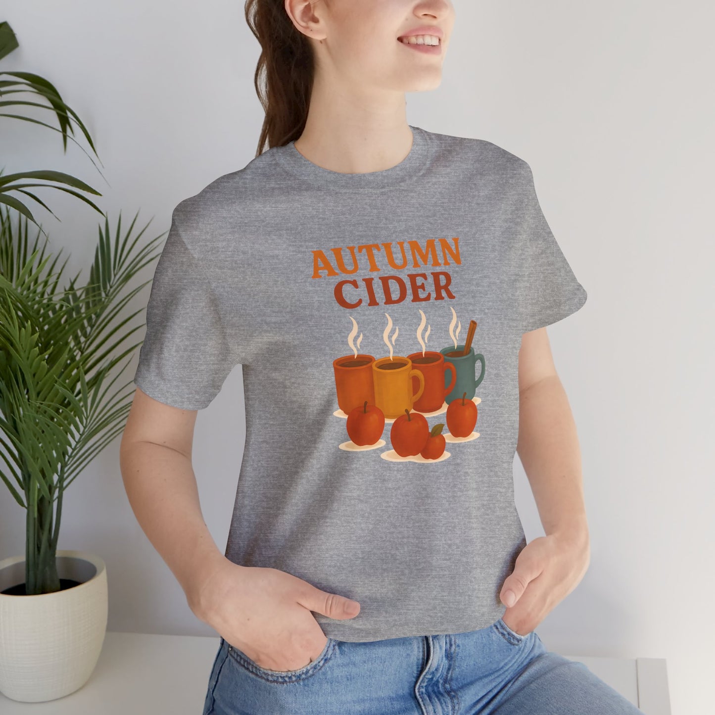 Autumn Cider T-Shirt – Cozy Fall Graphic Tee with Steaming Mugs