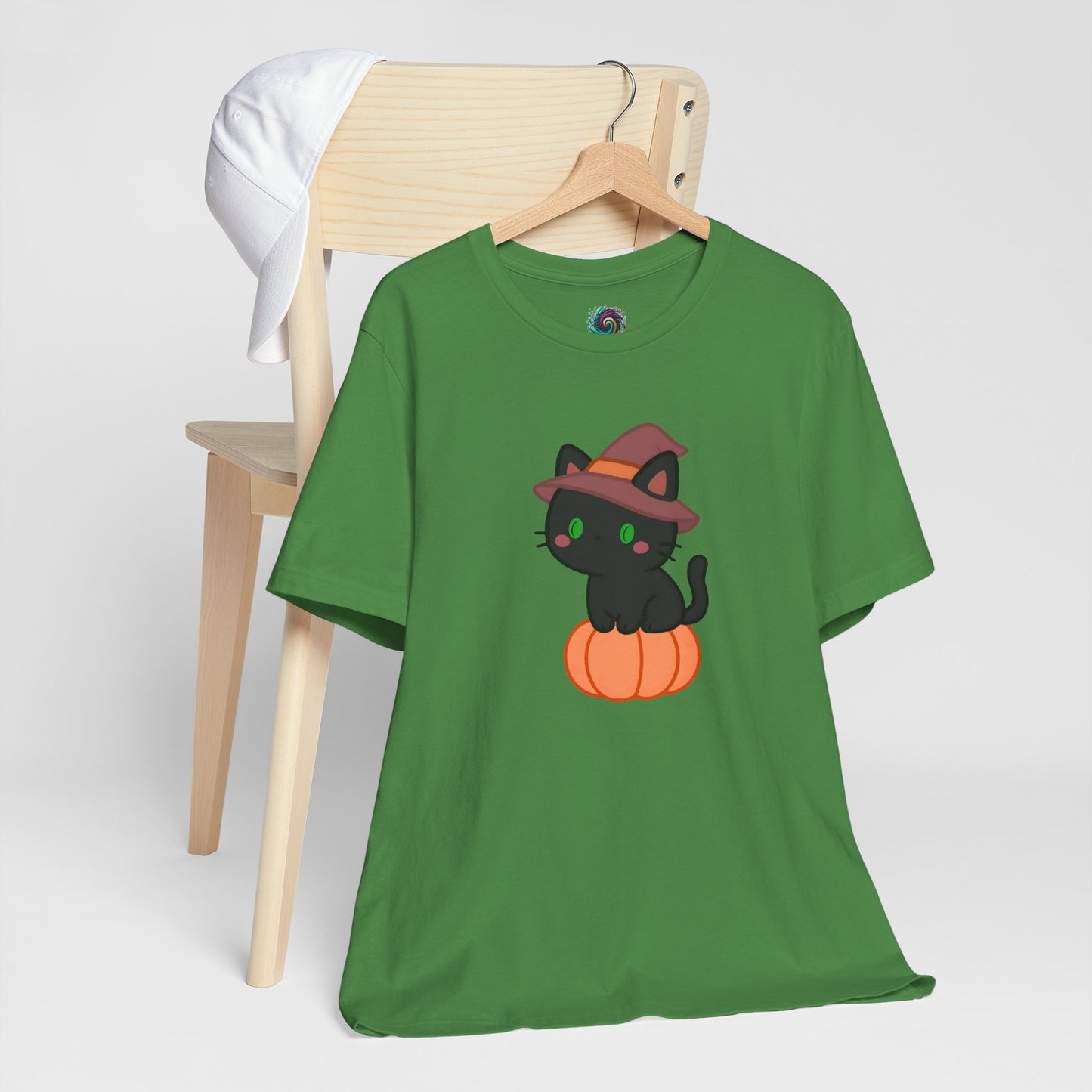 Halloween Cat Shirt – Cute Cat on a Pumpkin Graphic Tee