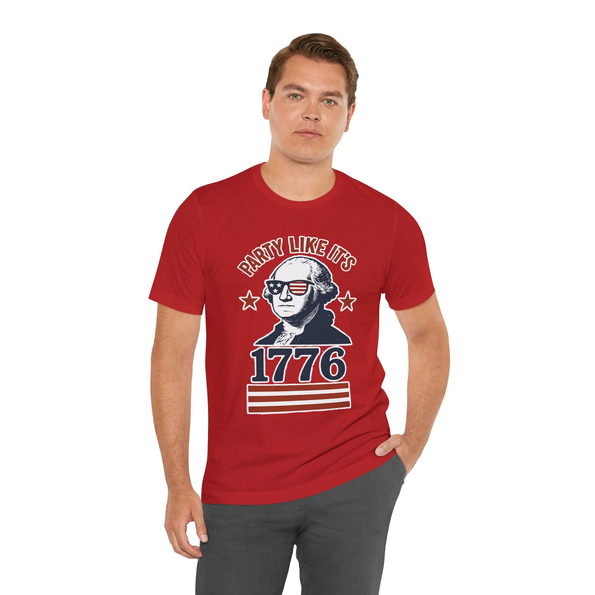 Party Like It's 1776 T-Shirt – Funny 4th of July Tee with George Washington Graphic - WhimSpin - https://whimspin.com