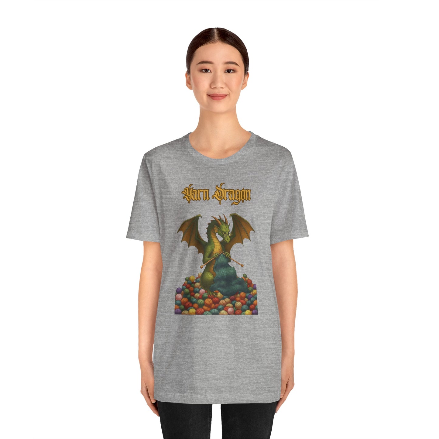 Yarn Dragon T-Shirt – Funny Knitting Dragon Shirt for Yarn Lovers
