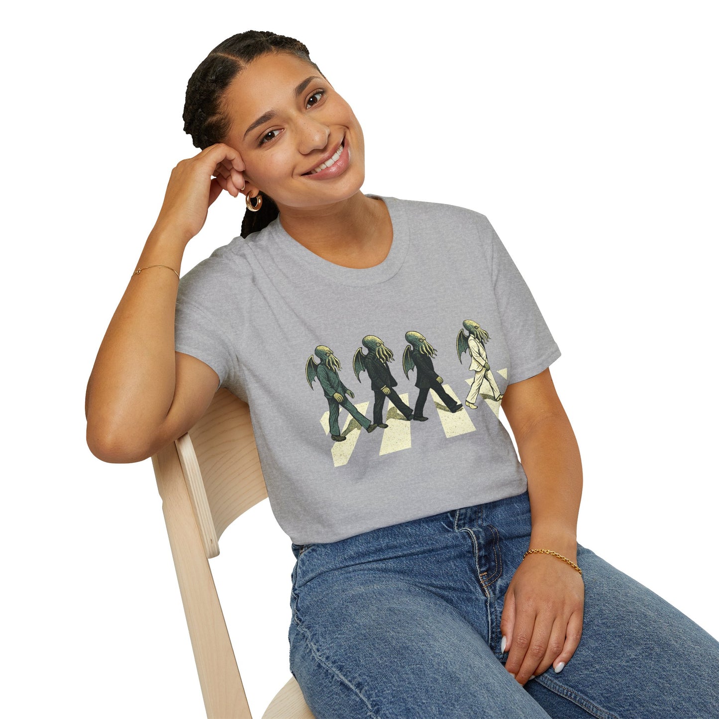 Cthulhu Crossing T-Shirt – Beatles Abbey Road Parody Tee | WhimSpin - WhimSpin - https://whimspin.com