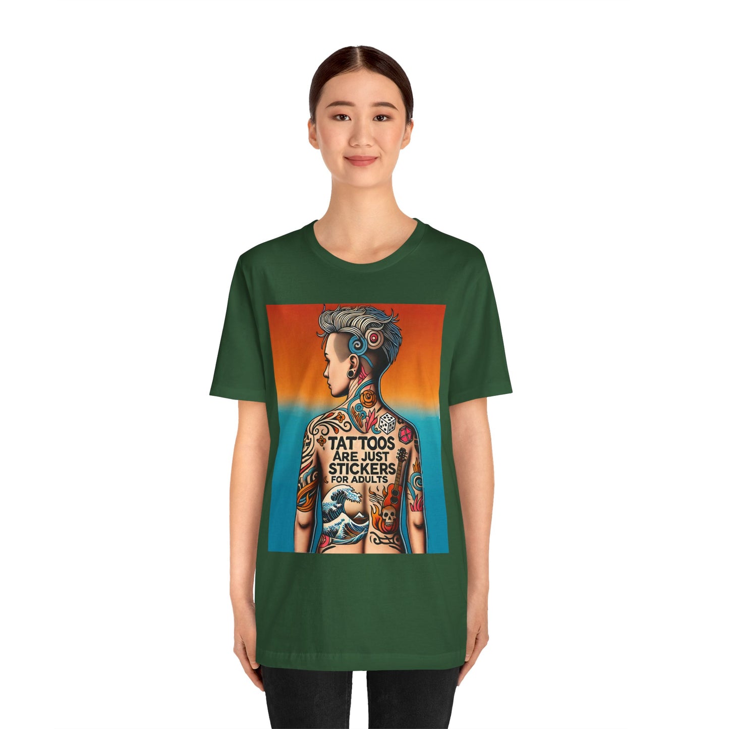 Tattoos Are Just Stickers for Adults T-Shirt – Funny Tattoo Lover Graphic Tee - WhimSpin - https://whimspin.com