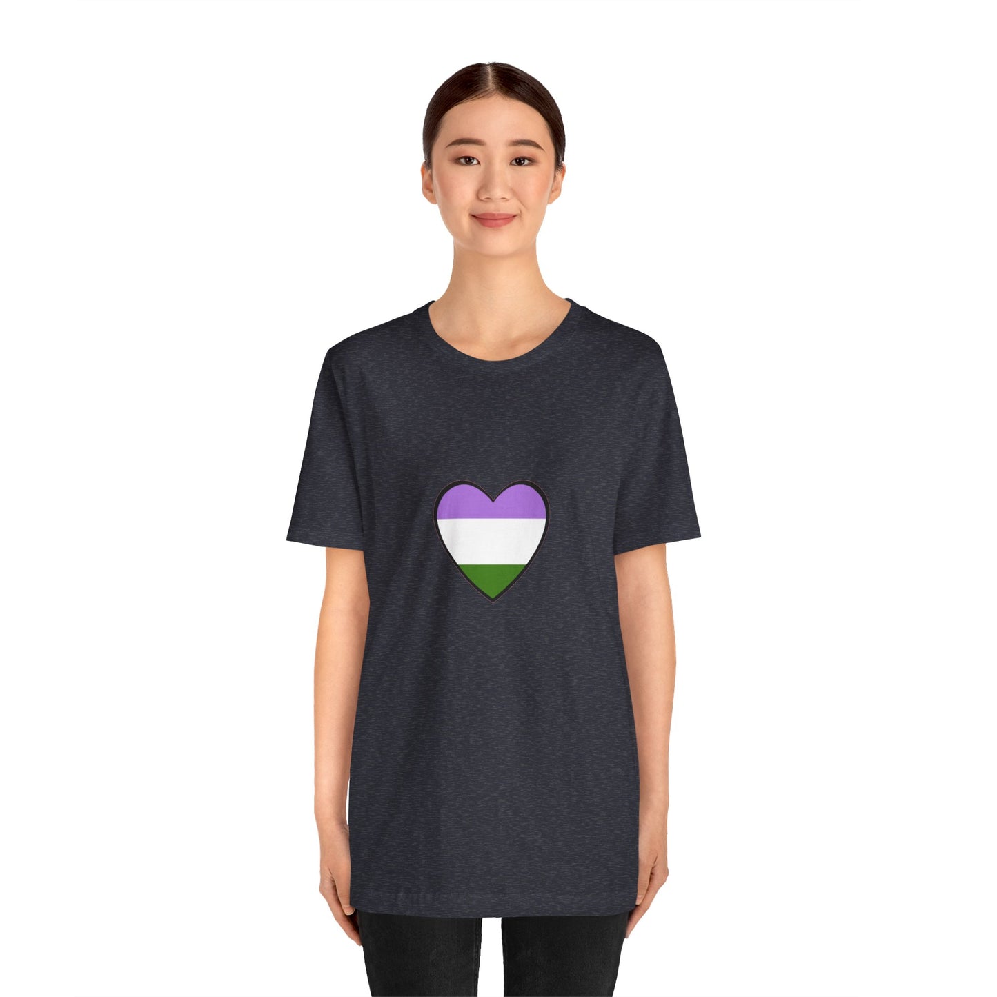 Genderqueer Flag Heart T-Shirt – Unisex LGBTQ+ Graphic Tee